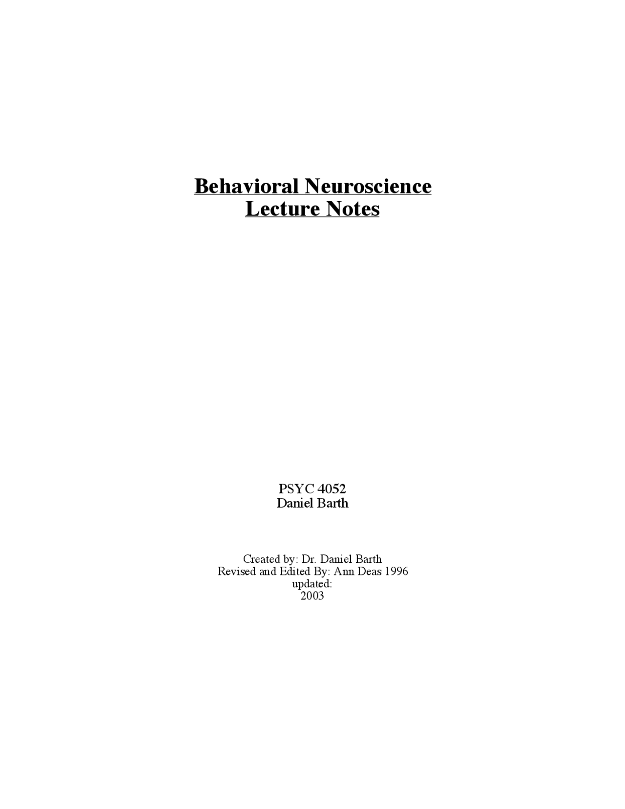 Methods of Studying The Brain - Class Notes - Behavioral Neuroscience ...