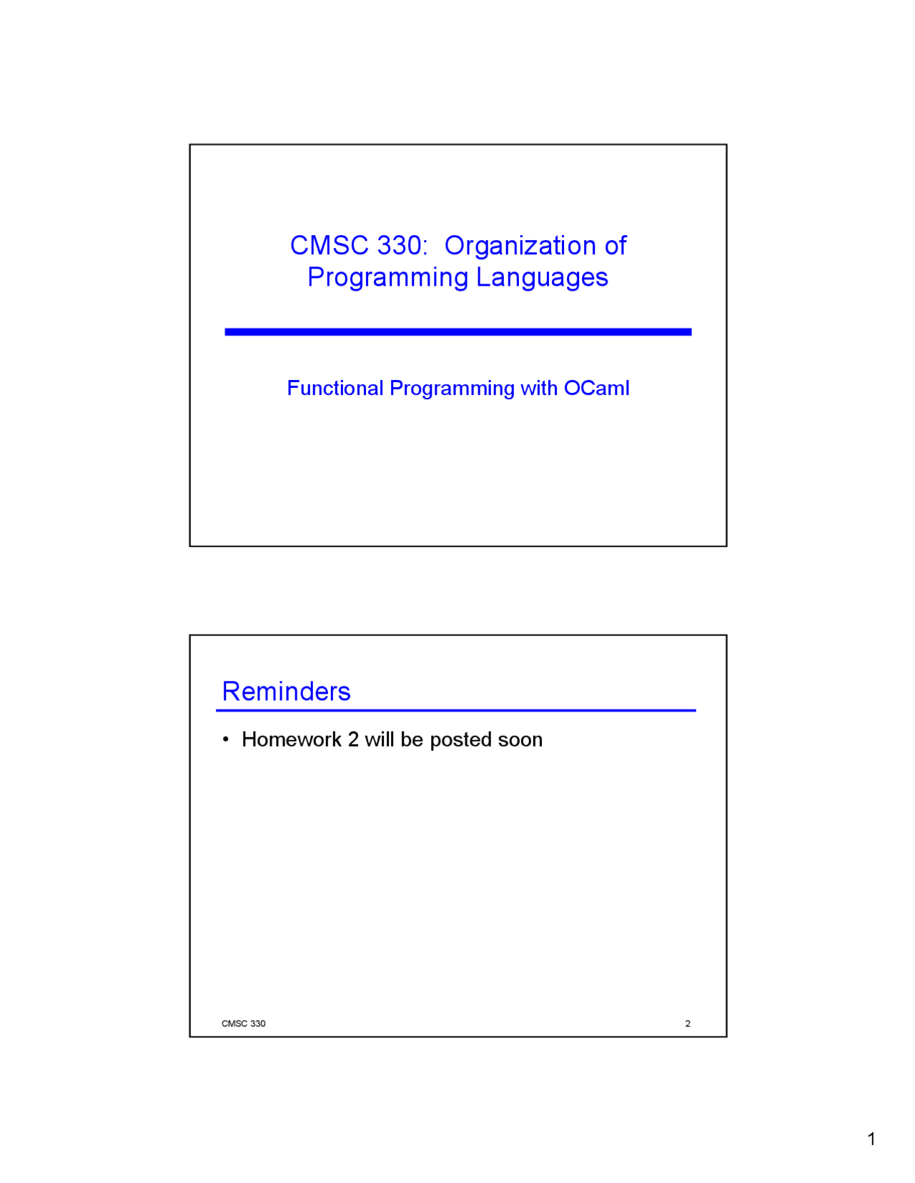 Organization of Programming Languages - Functional Programming with ...