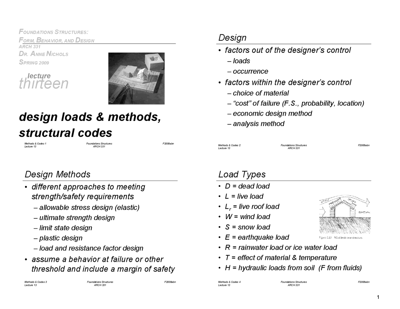 Design Load Performance Grade Design Loads and Methods - Architecture Structures | ARCH 331 | Study ...
