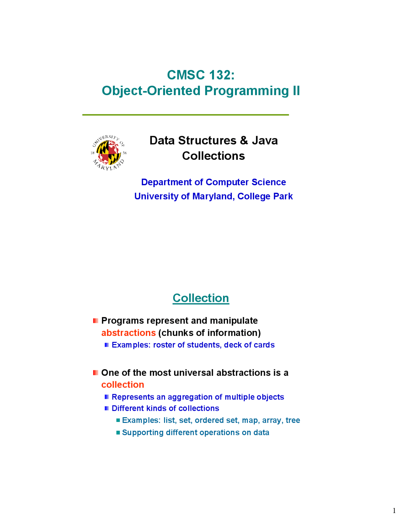 Notes on Data Structures and Java Collections | CMSC 132 | Study notes ...