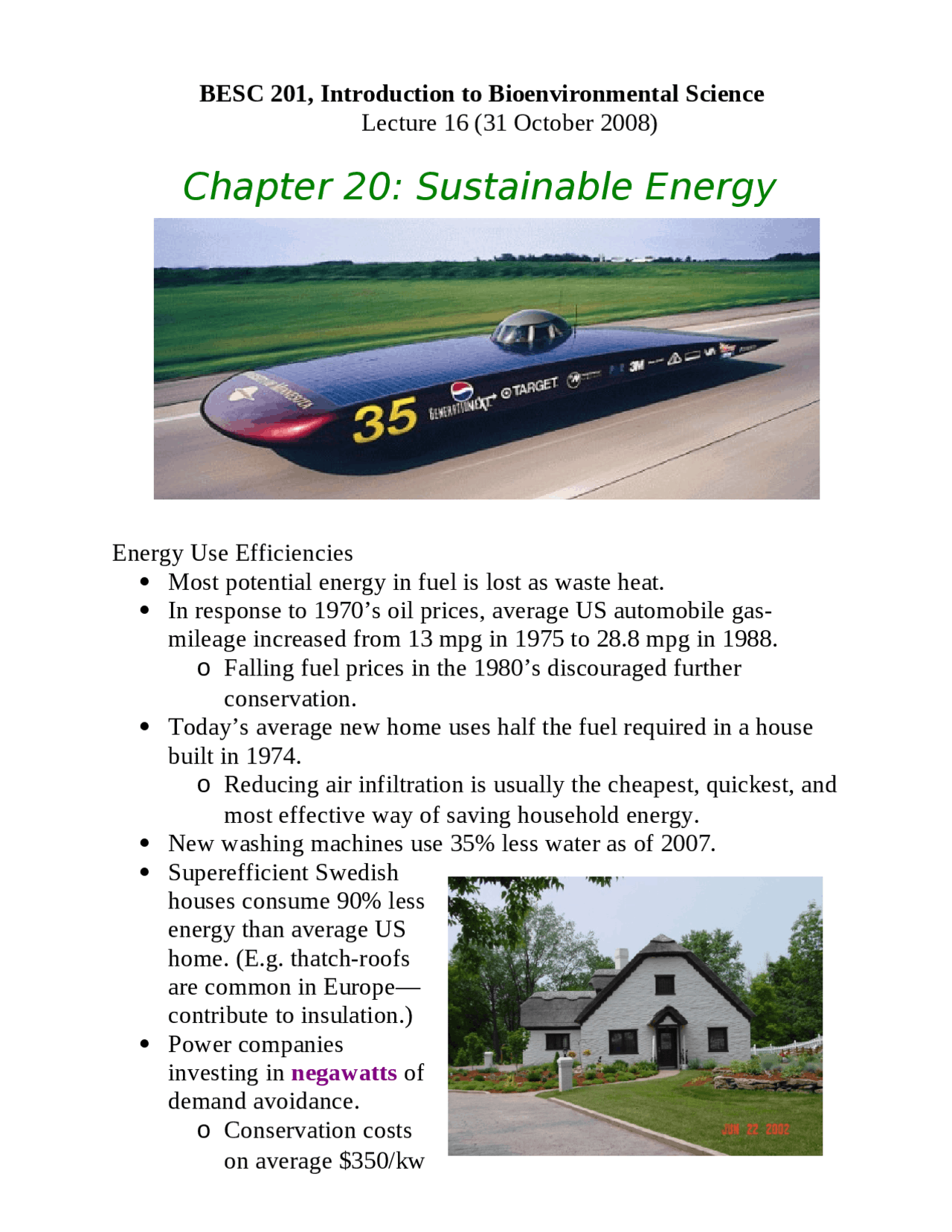 Sustainable Energy - Introduction to Bioenvironmental Science | BESC ...