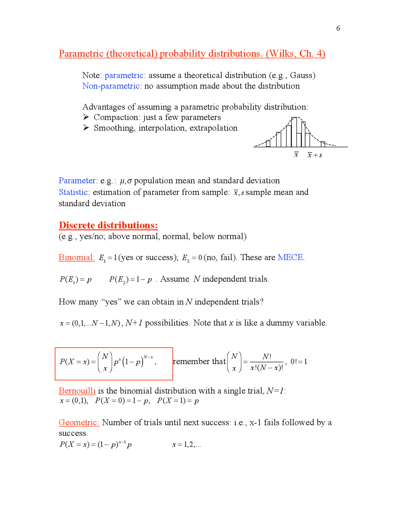 Parametric Probability Distributions - Statistical Methods in ...