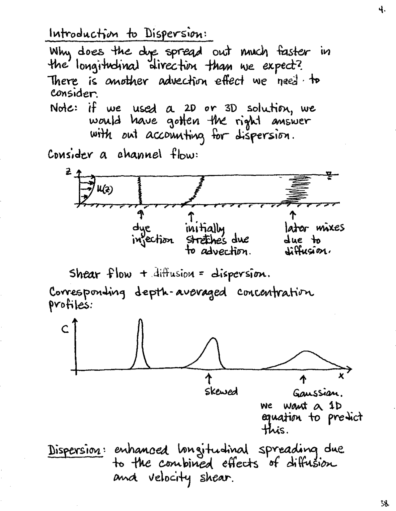 Handwritten Notes for Introduction to Dispersion | CVEN 489 - Docsity