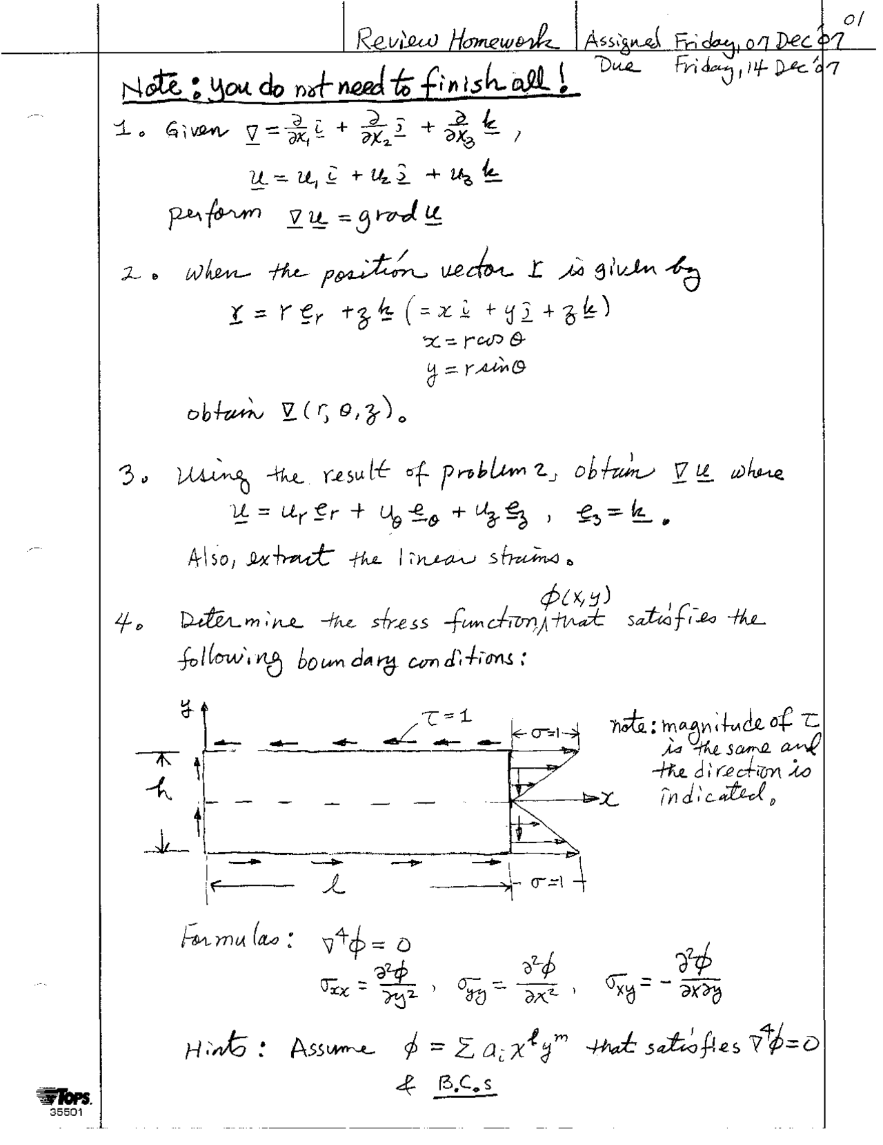 Review Homework - Mechanics of Aerospace Structures | ASEN 5012 - Docsity