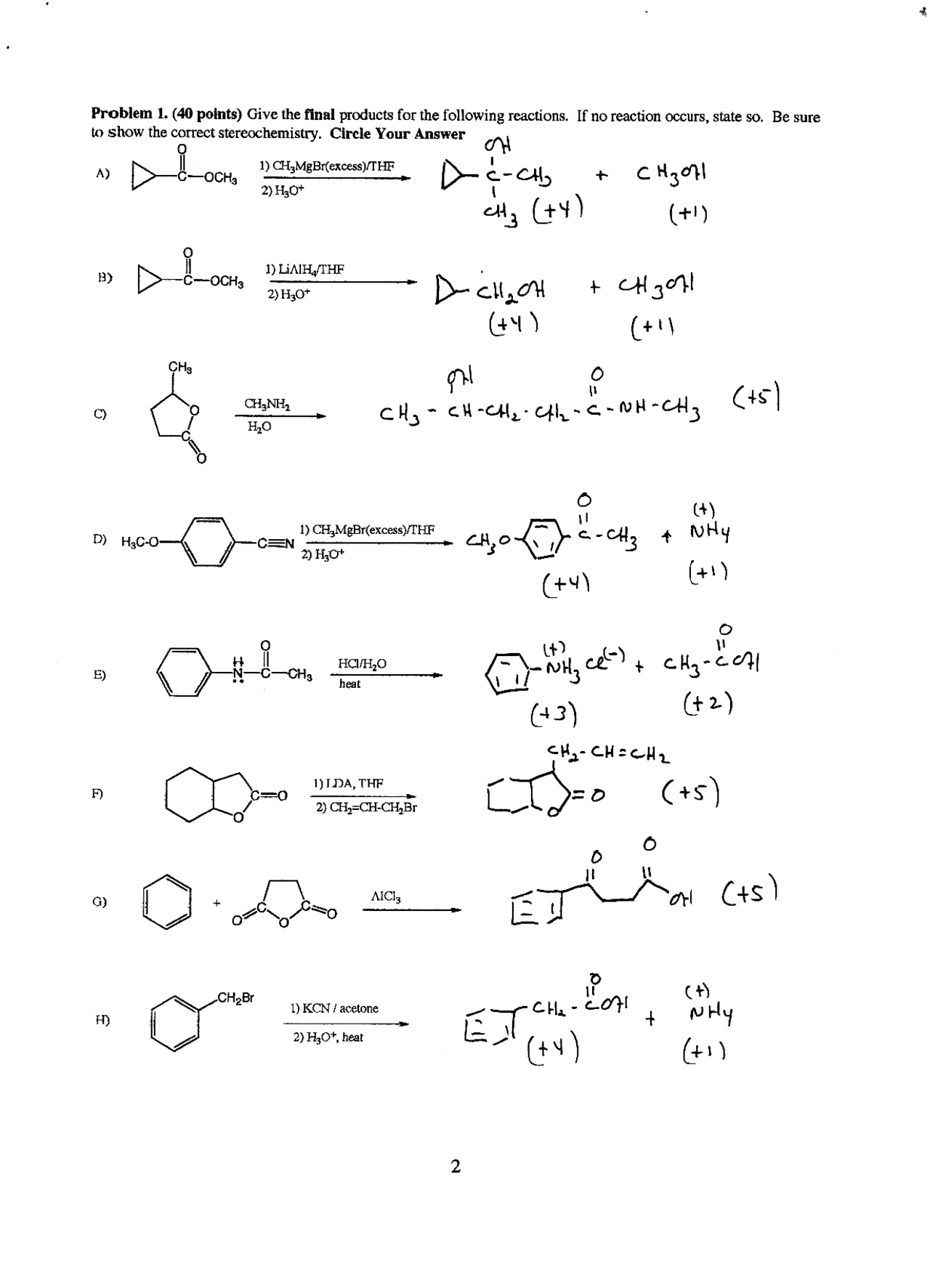 6 Problem Solved - Organic Chemistry I - Exam 1 | CHEM 3311 - Docsity