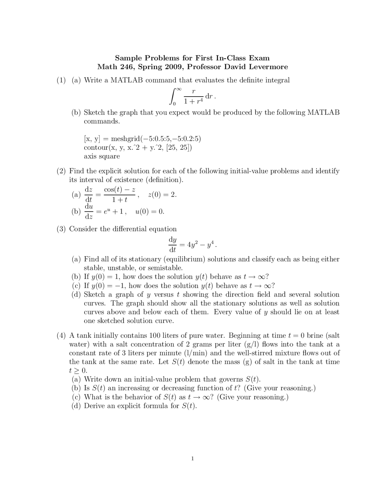 Practice Exam 1 - Differential Equations for Science and Engineering ...