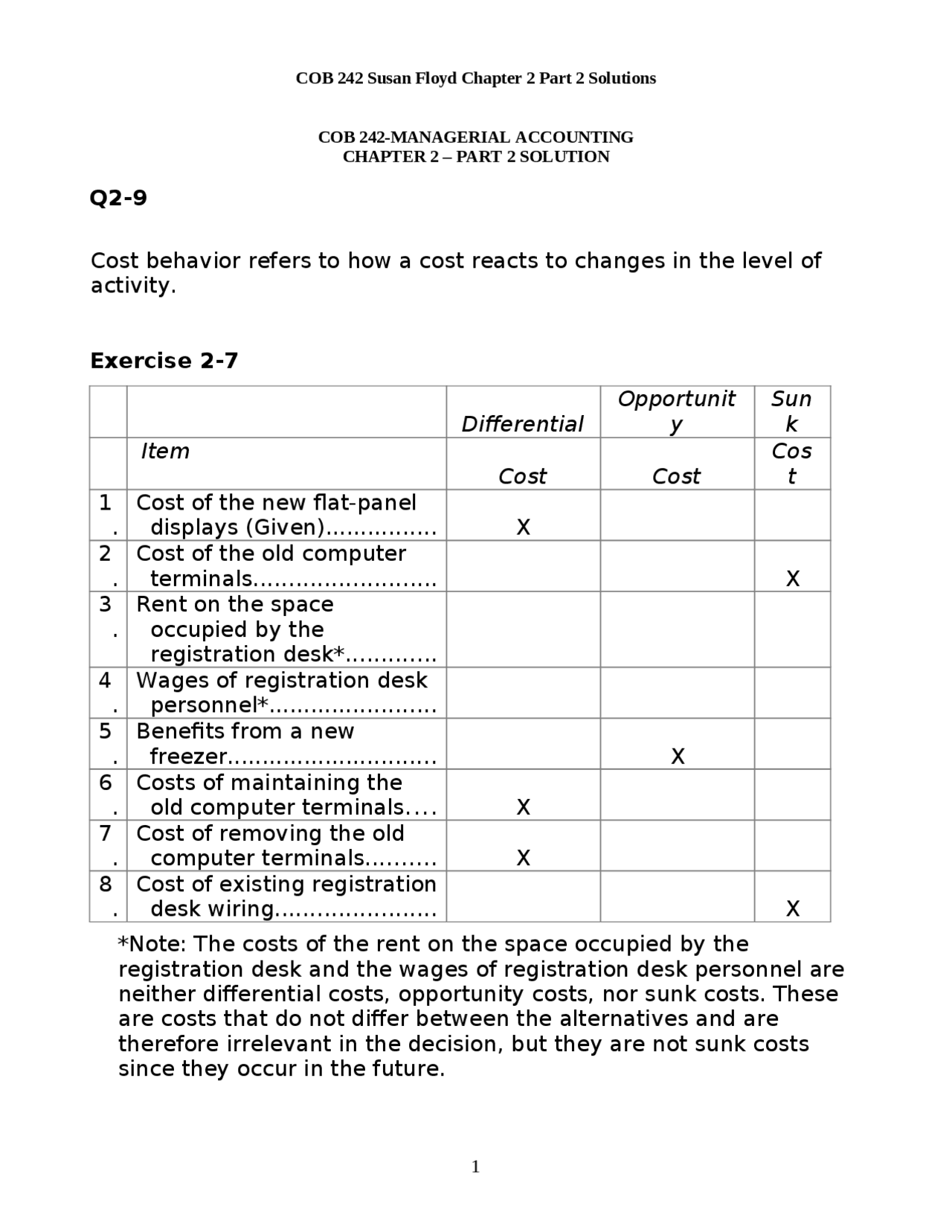Assignment 2 with Solution Managerial Accounting COB 242 Docsity