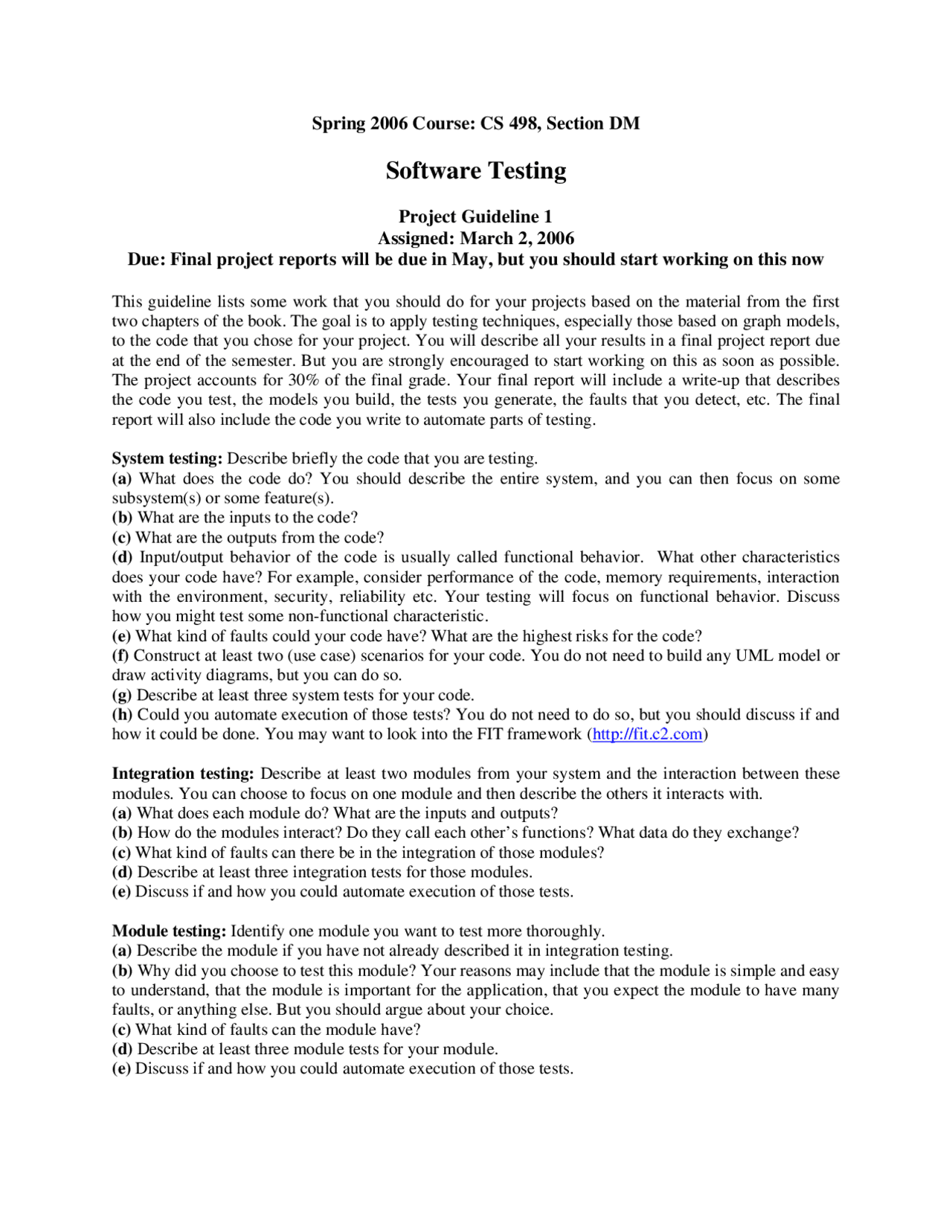 Project Guideline 1 on Software Testing - Digital Forensics | CS 498 ...