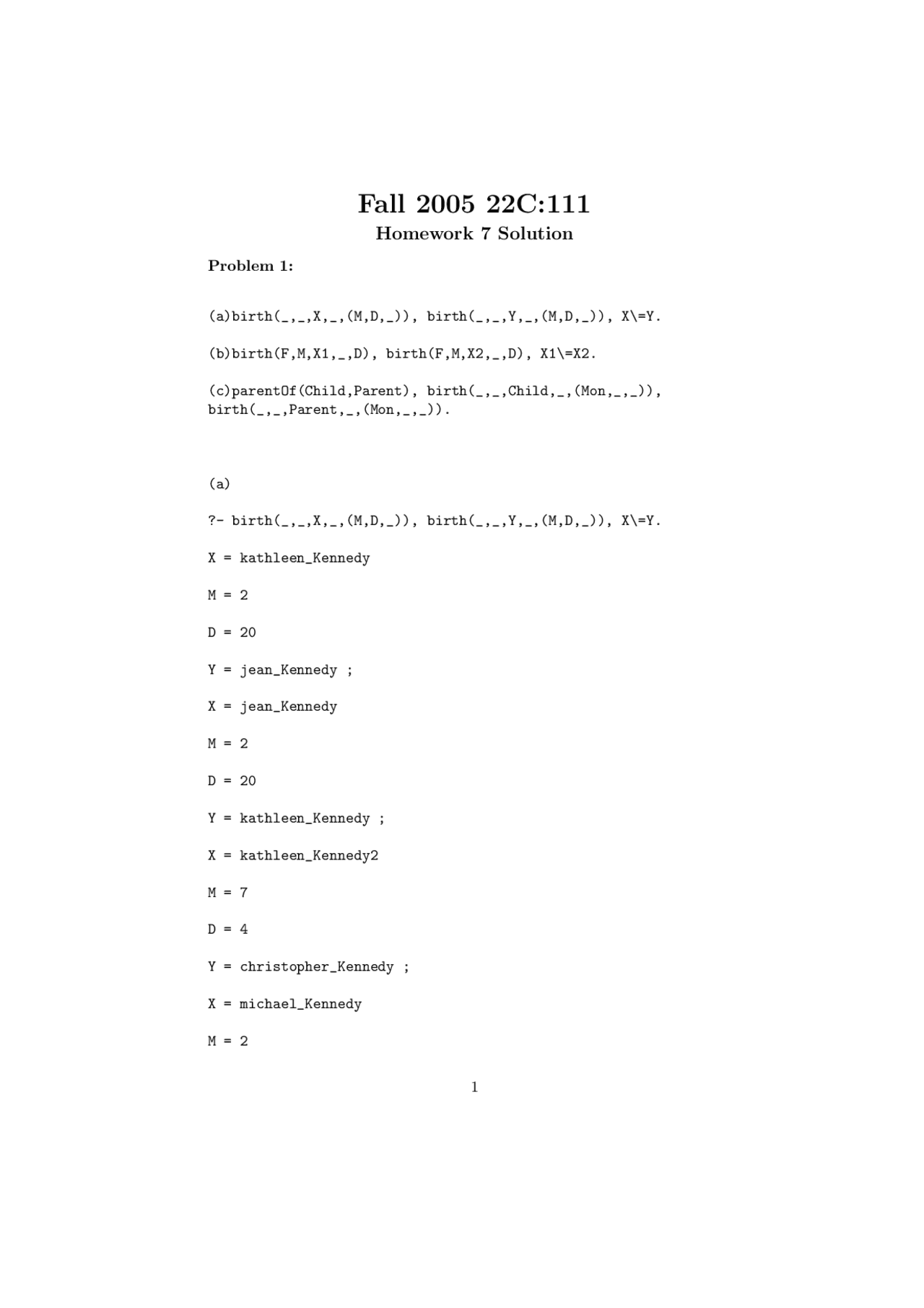 Homework 7 Solutions - Programming Language Concepts | 22C 111 - Docsity