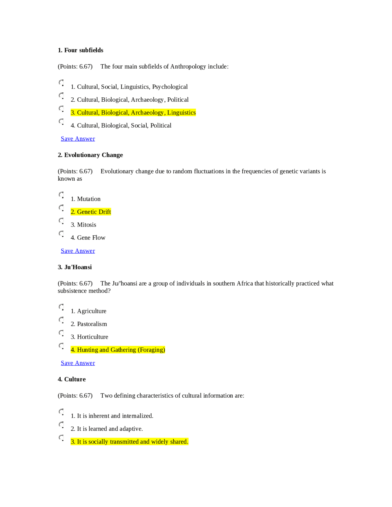 History of The United States - Quiz 1 Answers | HIST 105 - Docsity