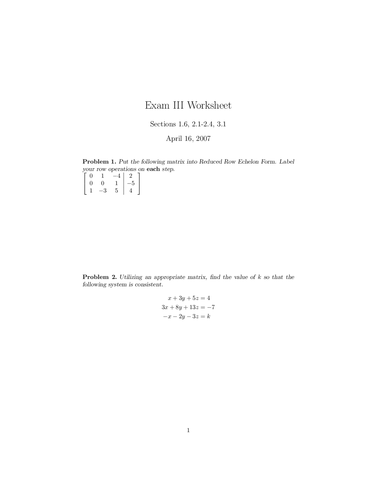12 Problems for Exam 3 - Finite Mathematics | MATH 124 - Docsity