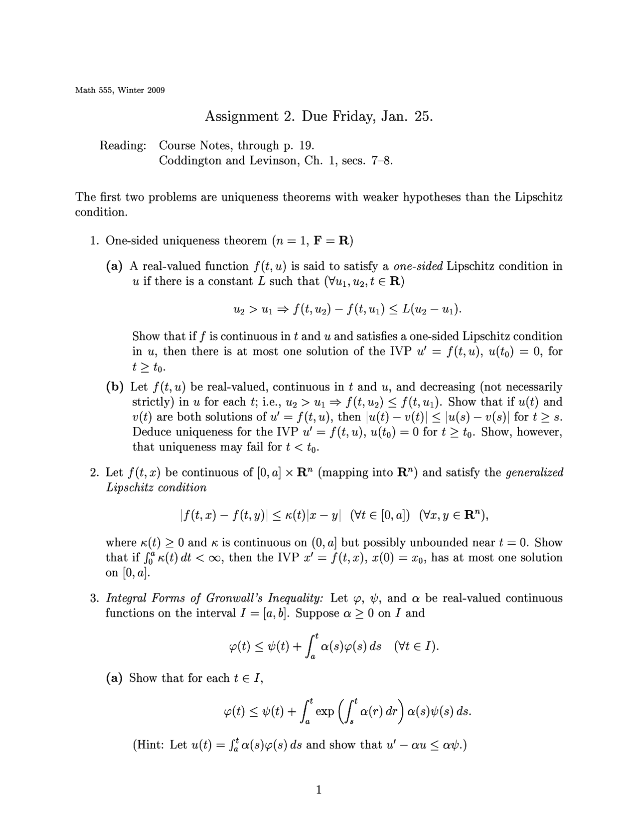 Harvard Math 555 Linear Analysis - Assignment 2 - Fall 2008 | MATH 555 - Docsity