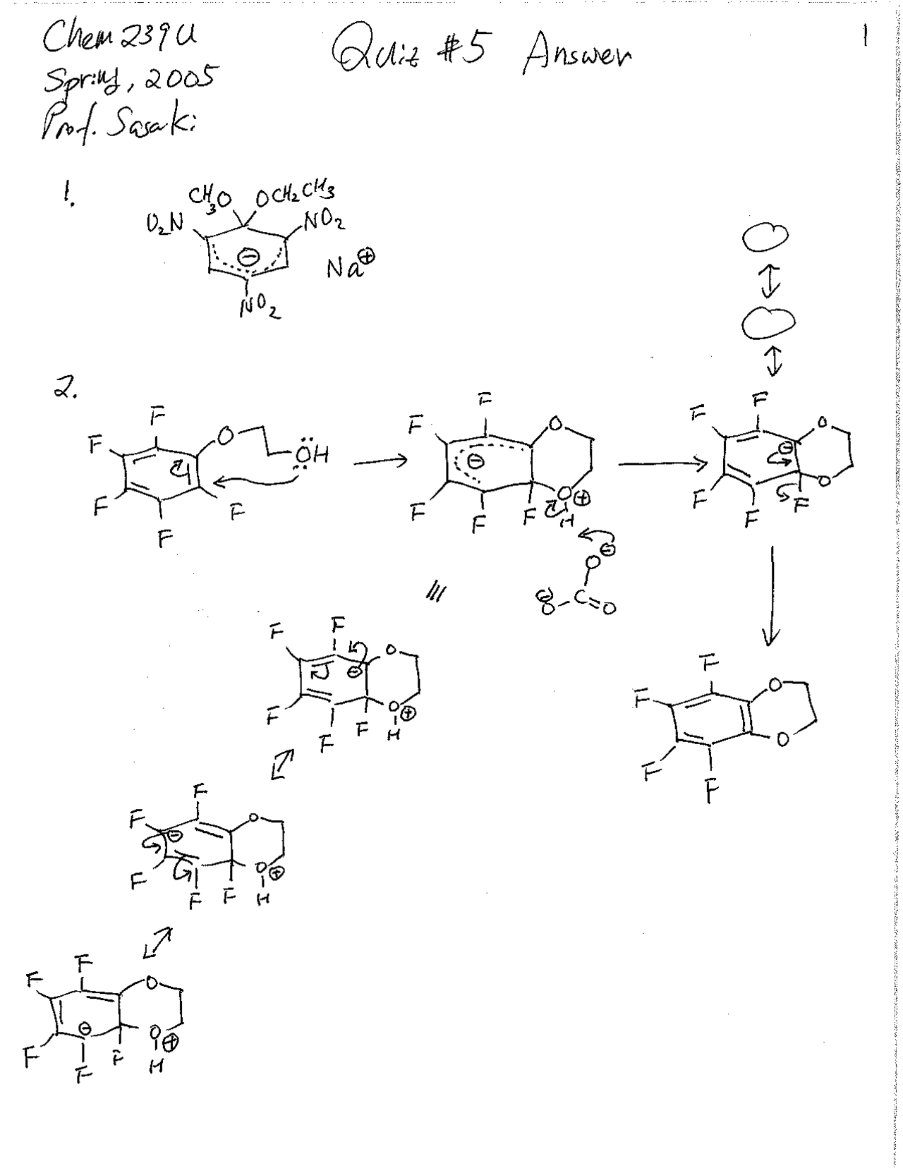 Quiz 5 Solutions - Organic Chemistry | CHEM 239 - Docsity