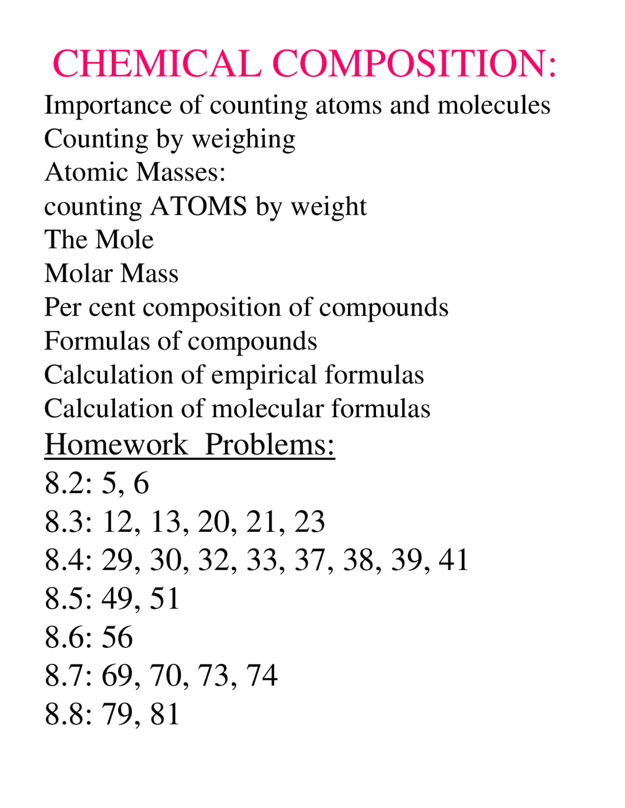 Chemical Composition - Lecture Slides | CHEM 110 | Study notes ...