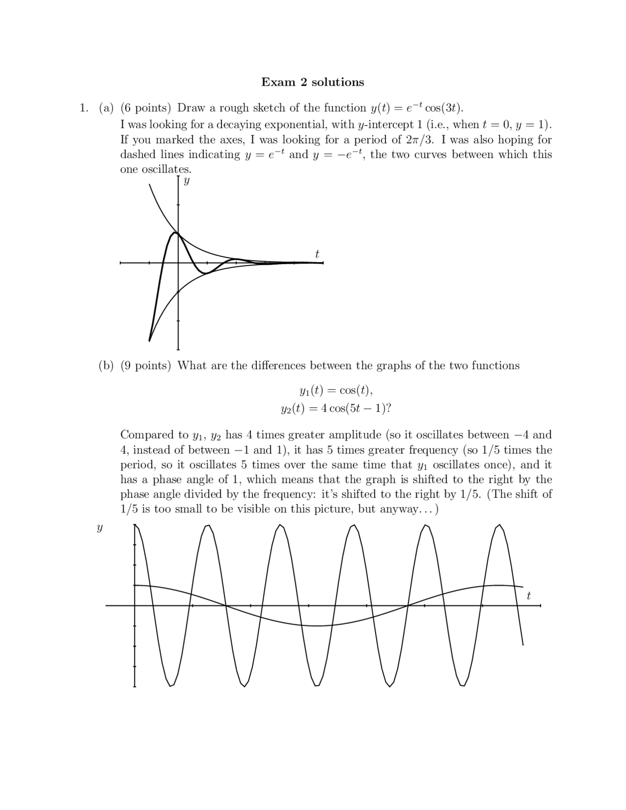 Exam 2 Solutions Introduction To Differential Equations Math 307 Docsity