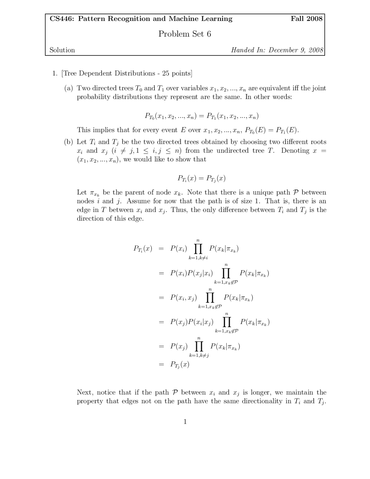 machine learning part 6 machine learning algorithm -... Problem Set 6 With Solution - Machine Learning | CS 446 - Docsity