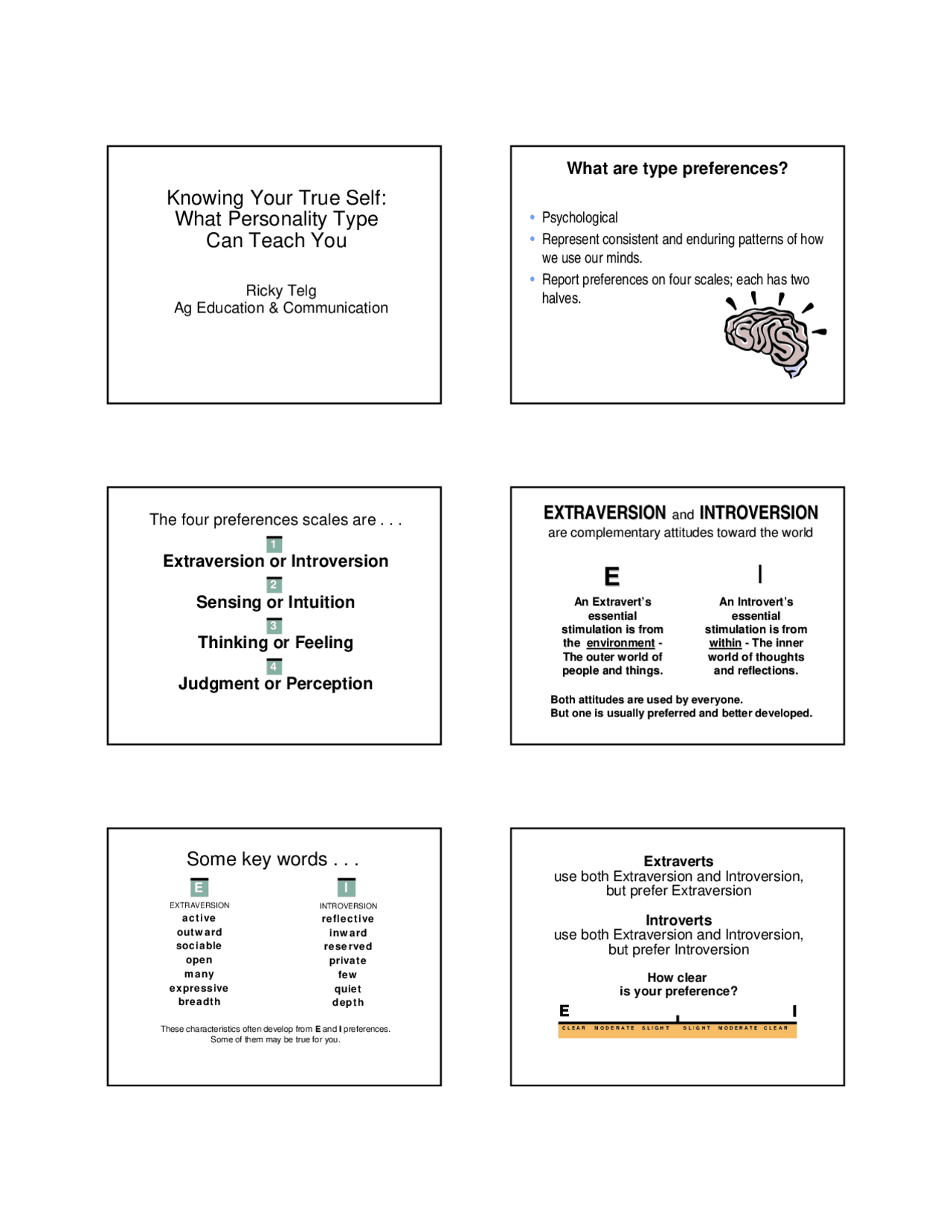 What are type Preferences - Lecture Slides | ALS 5934 - Docsity