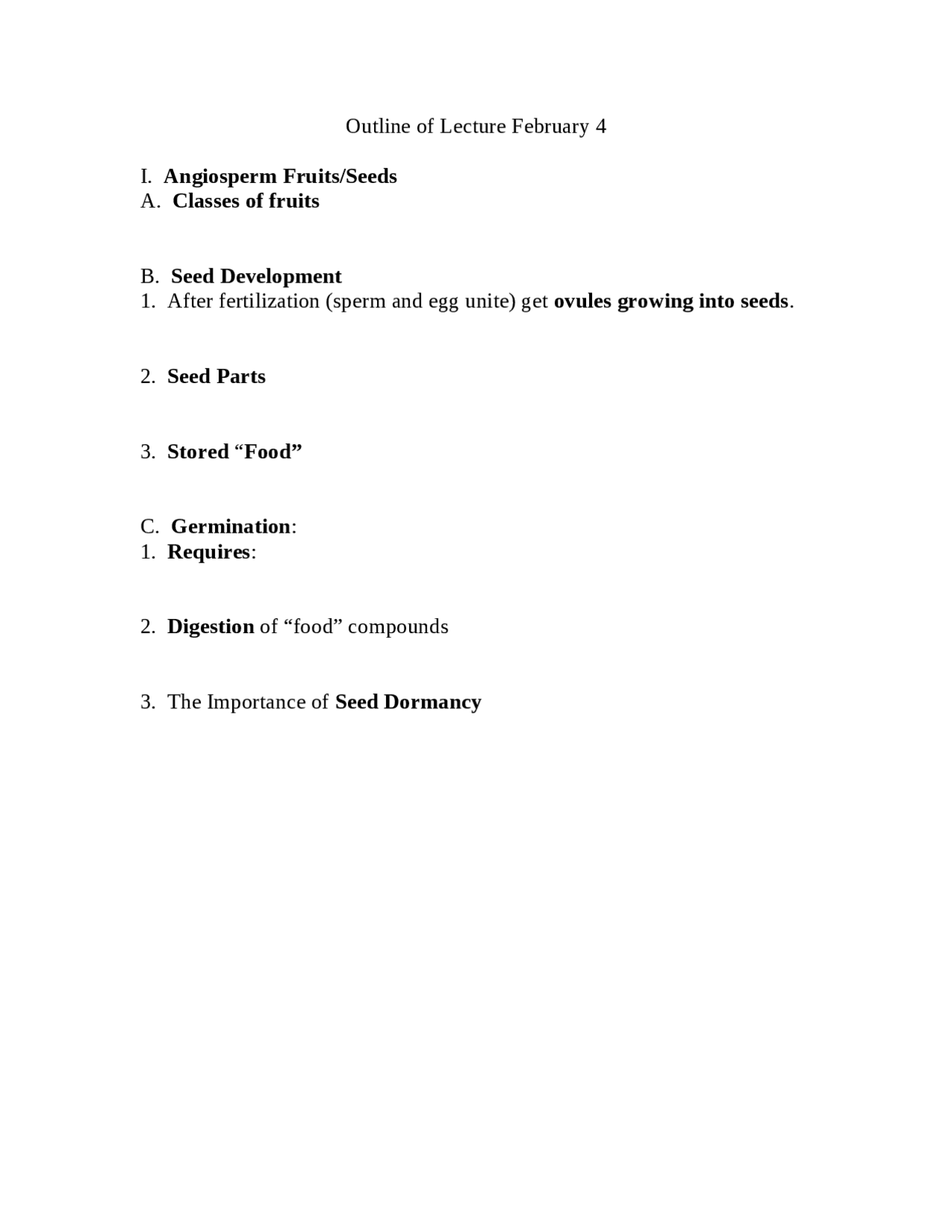 Lecture Notes on Angiosperm Fruits and Seeds - Prof. Allan Scott ...