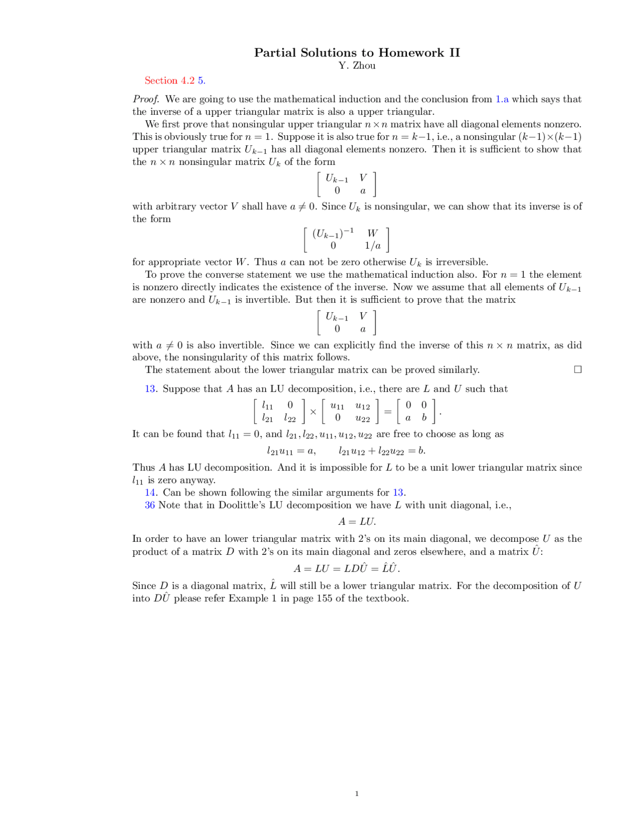 Solutions for Homework 2 - Introduction to Numerical Analysis I | MATH ...