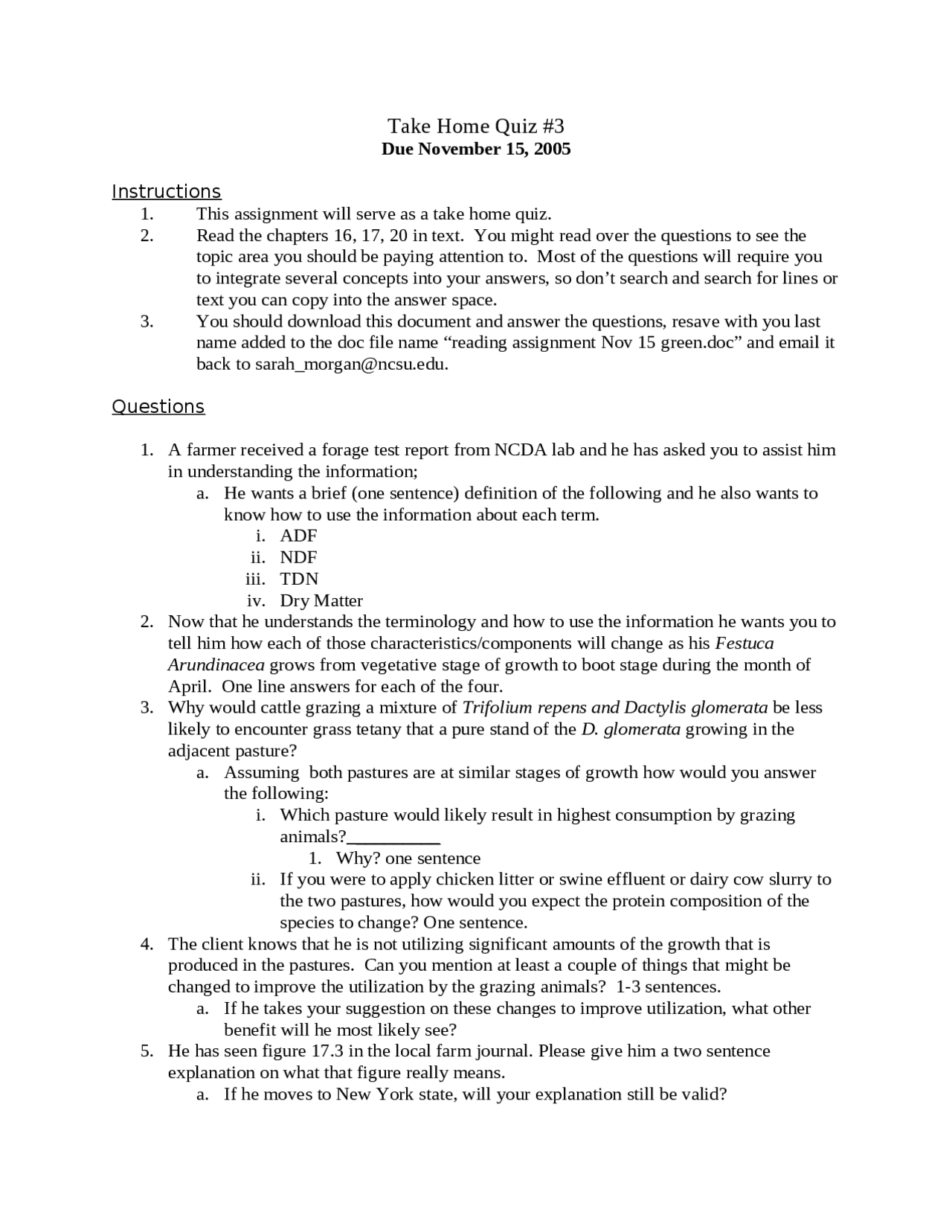 Quiz 3 for Grassland Management for Natural Resources Conservation CS
