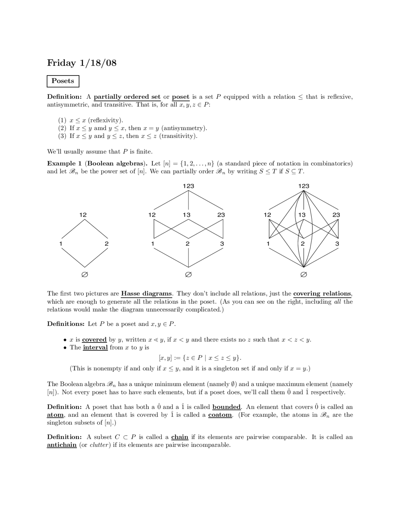 Lecture Notes On Po 0sets Special Topics Linear Regression Math 796 Docsity
