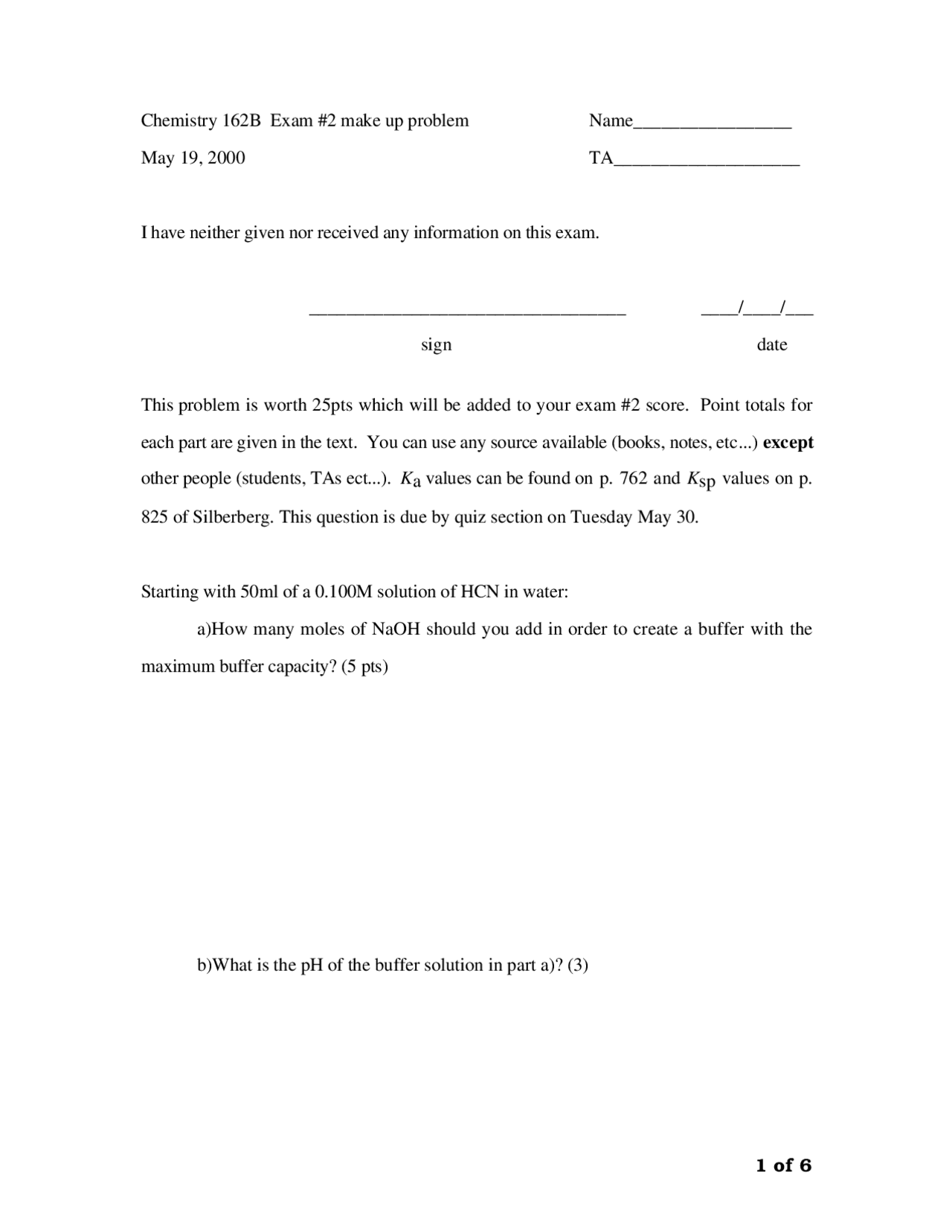 Exam 2 Practice Questions - General Chemistry | CHEM 162 - Docsity