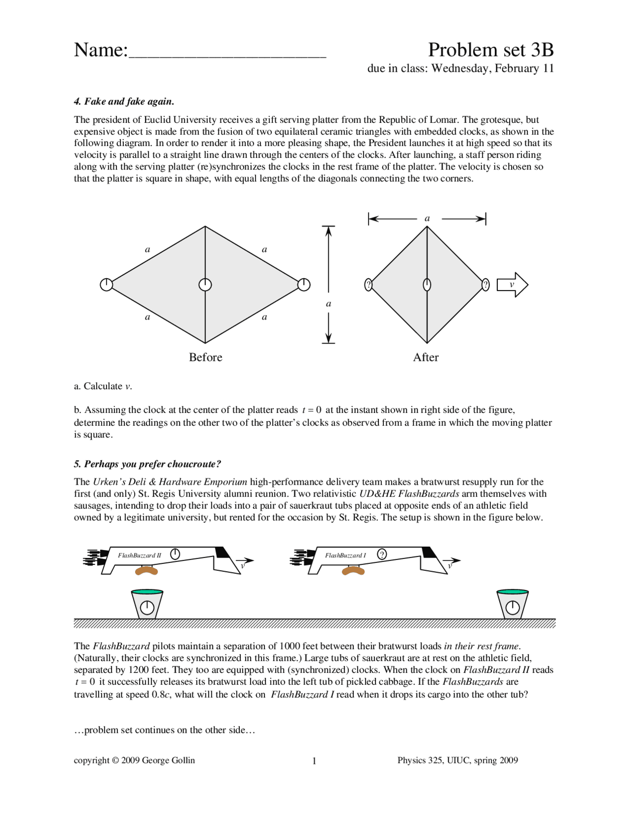 Chapter 3 Problem Set Physics Problem Set 3B - Classical Mechanics I | PHYS 325 - Docsity