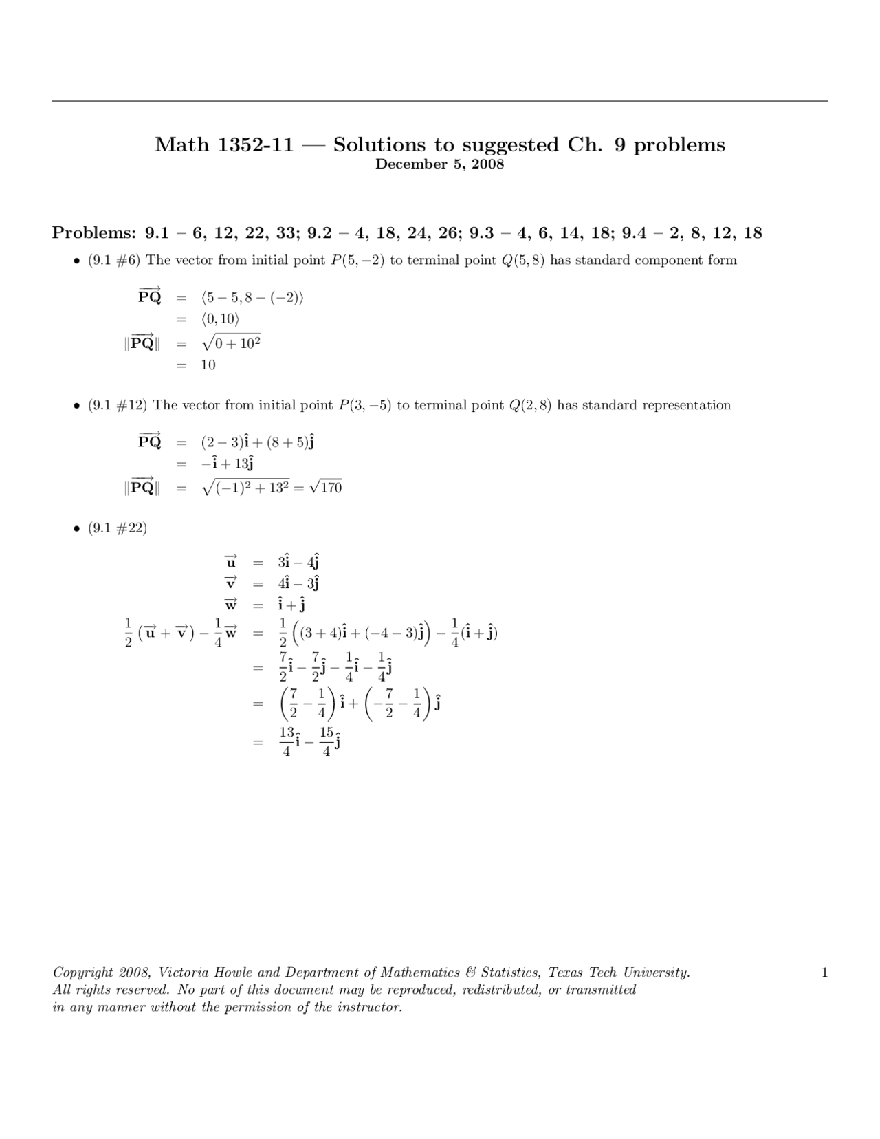 9 Problems with Solutions - Calculus II | MATH 1352 - Docsity