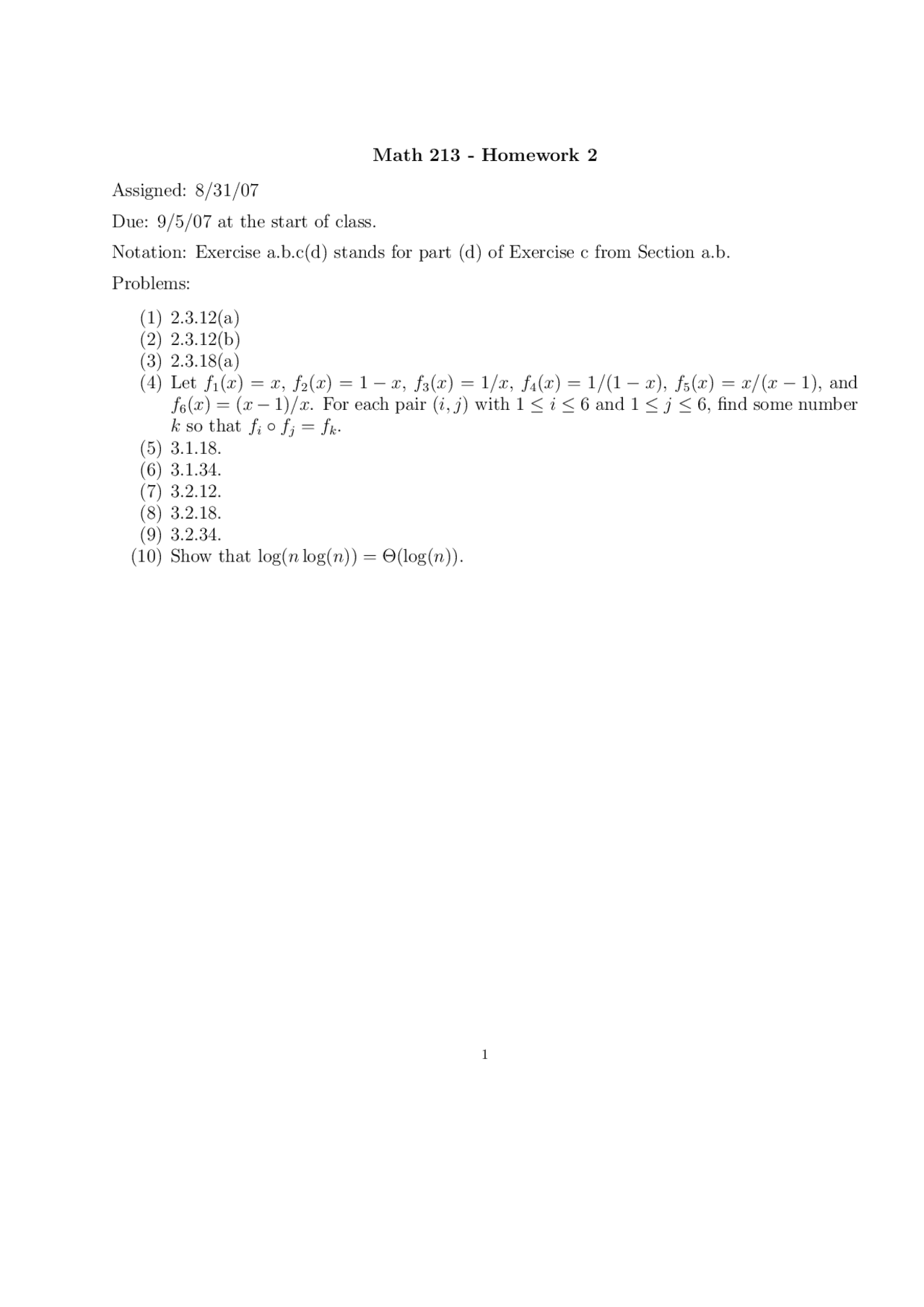 Questions on Basic Discrete Mathematics - Homework 2 | MATH 213 - Docsity