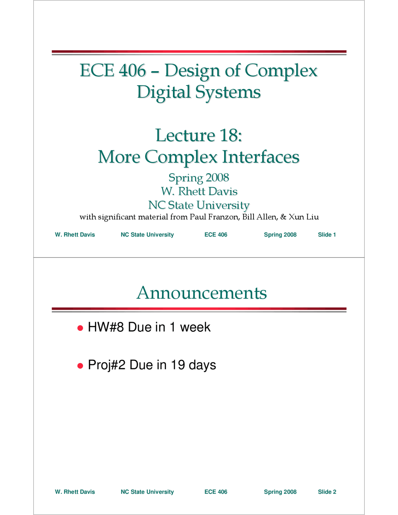 Complex Digital System Design More Complex Interface - Design of Complex Digital Systems - Slides ...
