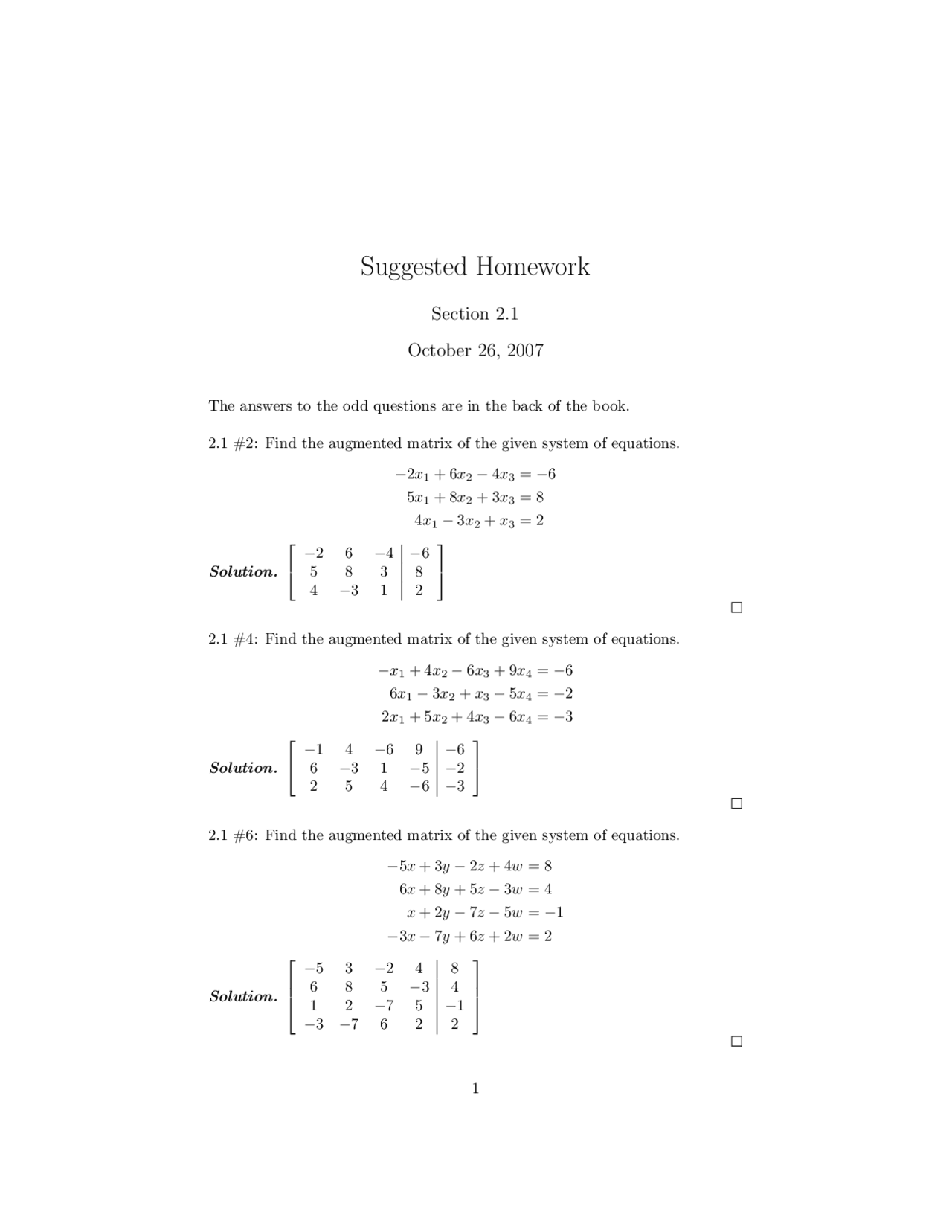 Finite Math Test Question Example Homework Questions with Solutions - Finite Mathematics | MATH 124 - Docsity