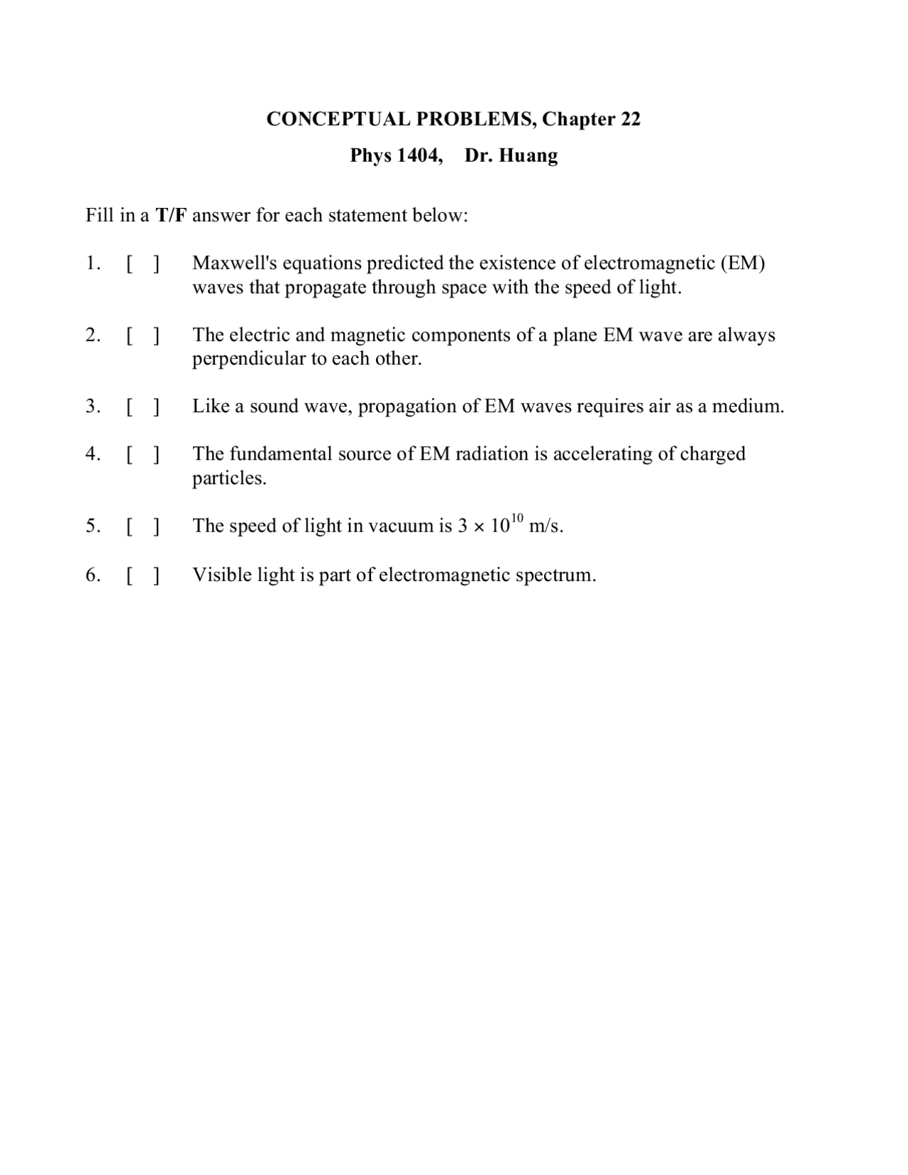 Physics Ii Problem General Physics II - Problem Set | PHYS 1404 - Docsity