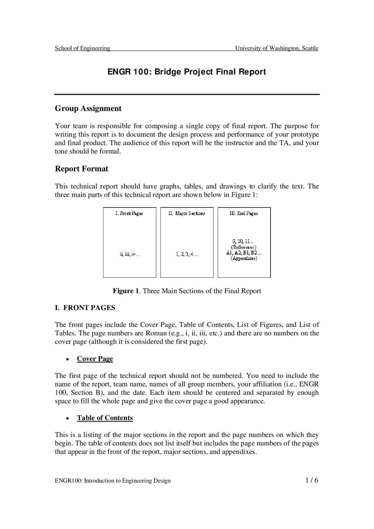 Bridge Project Final Report - Introduction Engineering Design | ENGR ...
