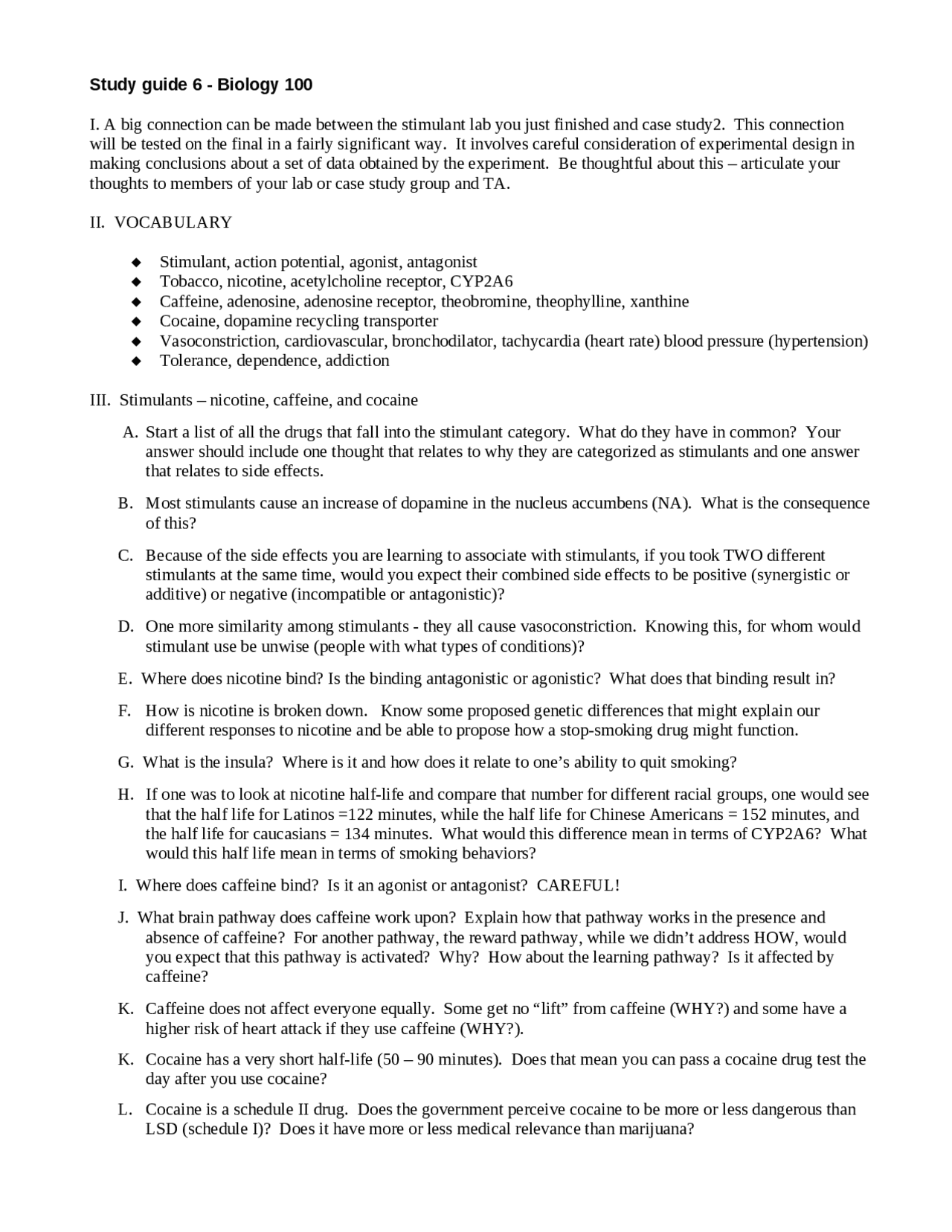 Final Exam Study Guide - Introductory Biology | BIOL 100 - Docsity