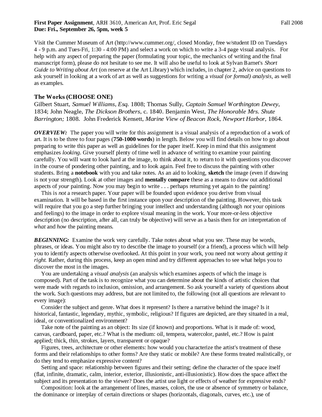 Overview of Visual Analysis of Reproduction - Paper | ARH 3610 - Docsity