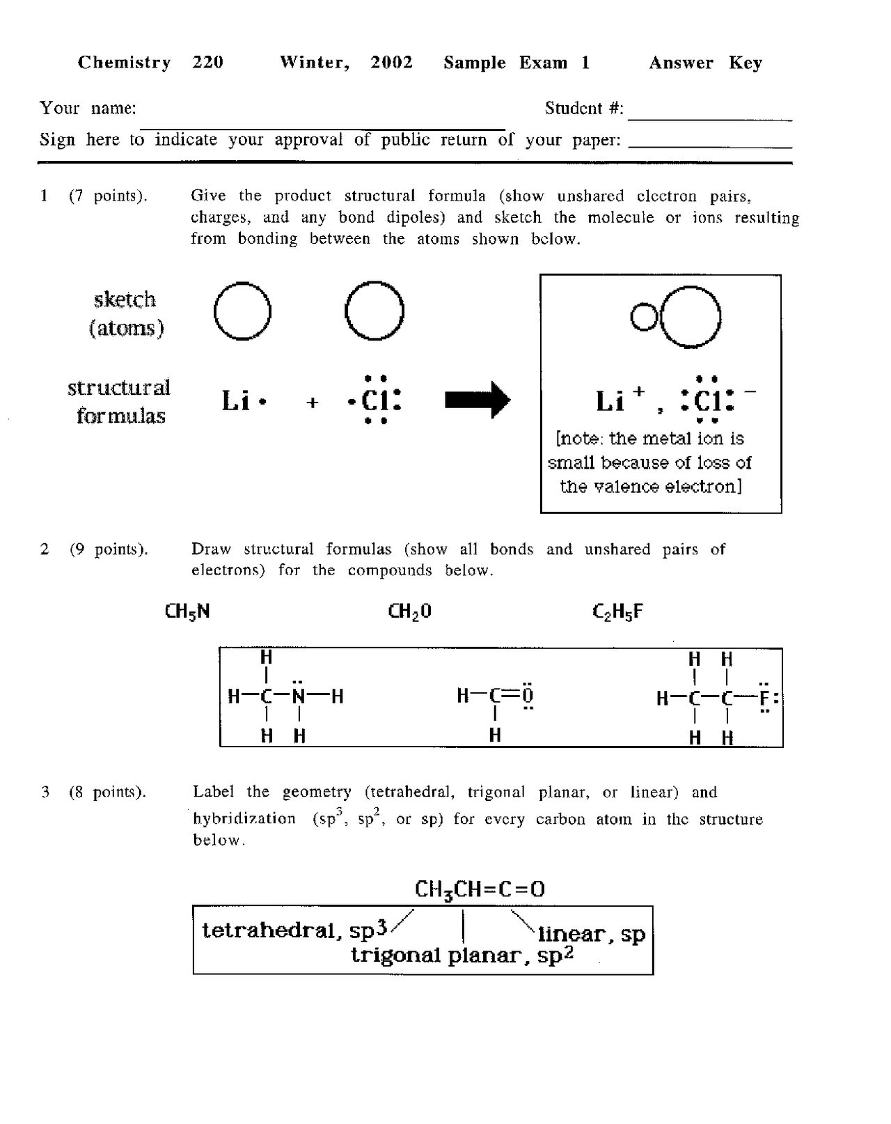Exam 1 Practice Questions - Principles of Chemistry II | CHEM 220 ...
