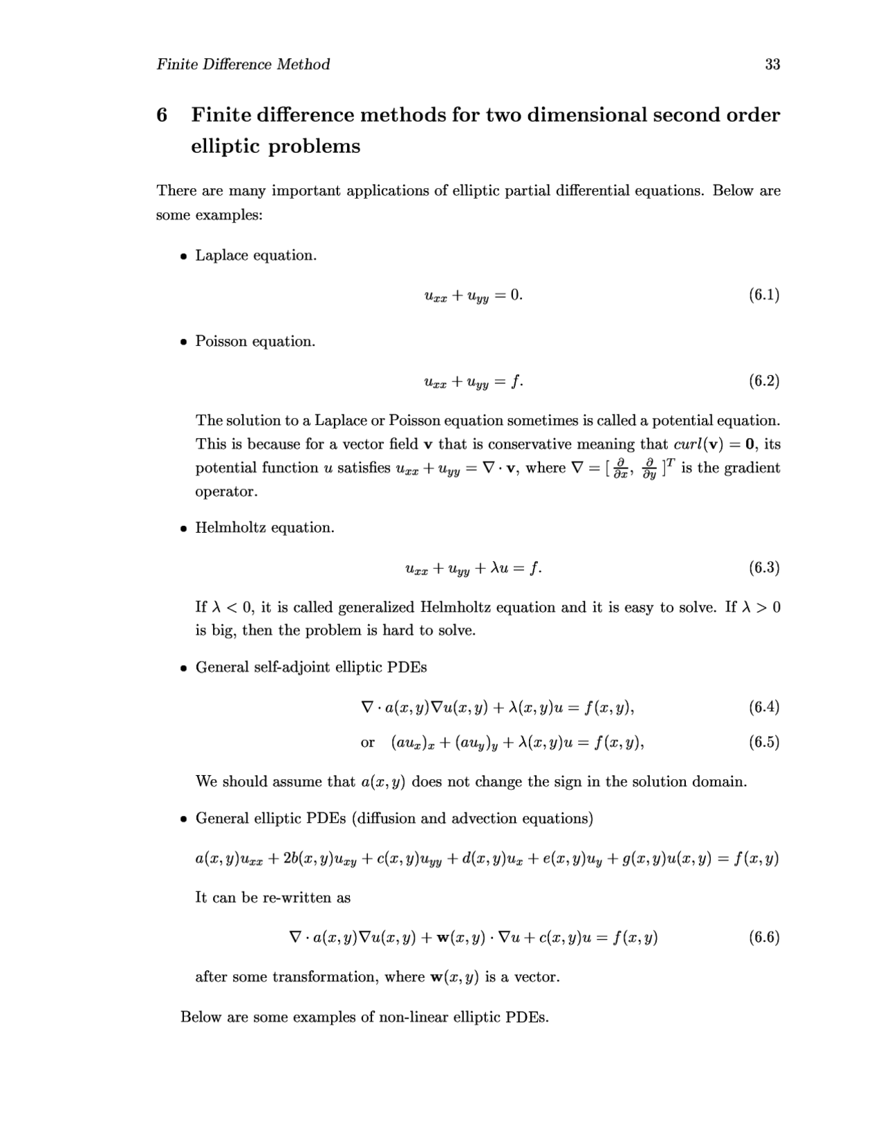 Finite Difference Method Numerical Solution Of Partial Differential Equations Ma 584 Docsity