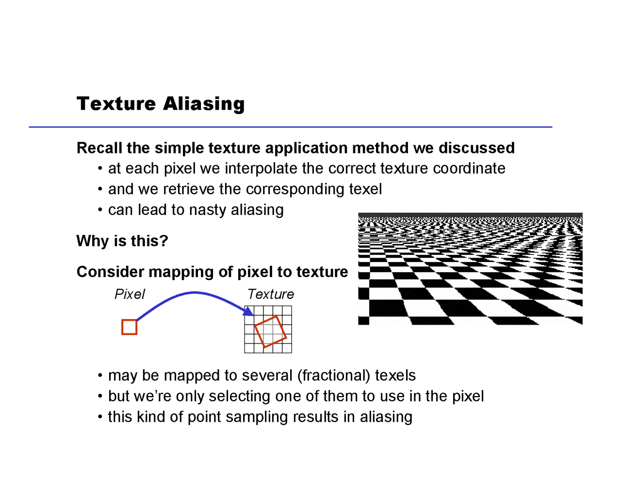 Mapping of Picture to Texture Aliasing in Interactive Computer Graphic ...
