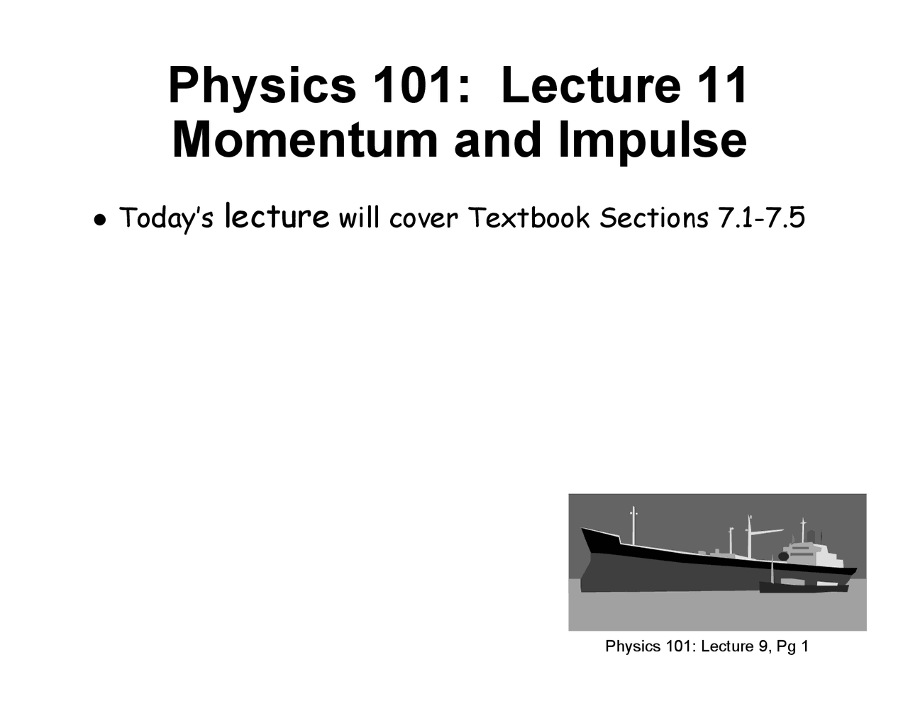 Lecture Notes on Momentum and Impulse | PHYS 101 | Study notes Physics ...