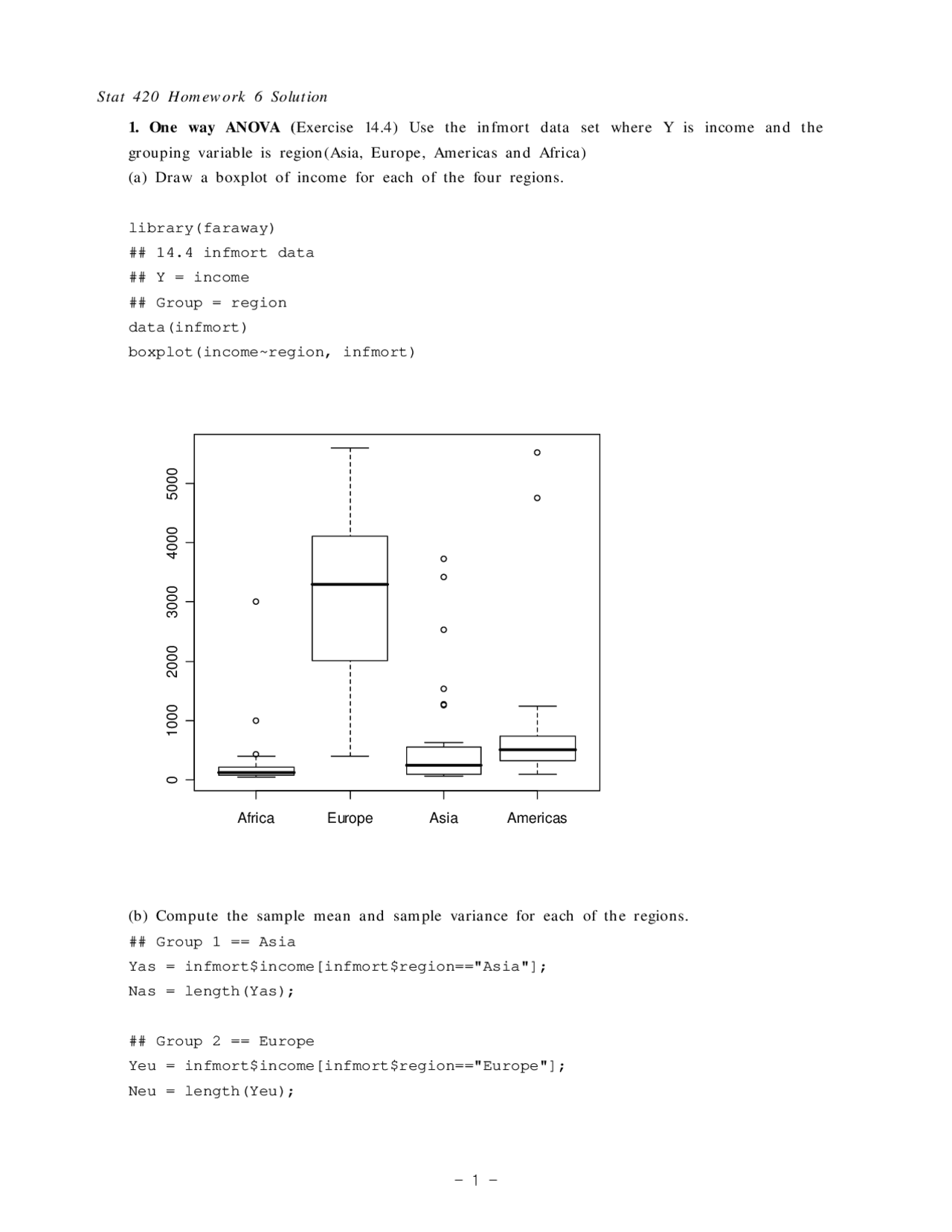 Stat Applied Methods Project Solutions of Homework 6 on Methods of Applied Statistics | STAT 420 ...