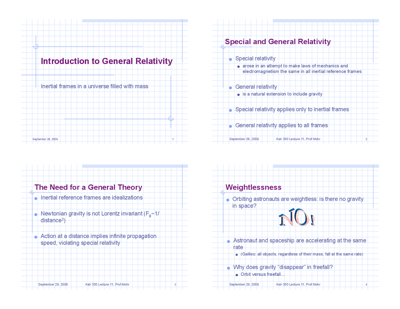 Introduction to General Relativity - Lecture Notes | ASTR 350 - Docsity
