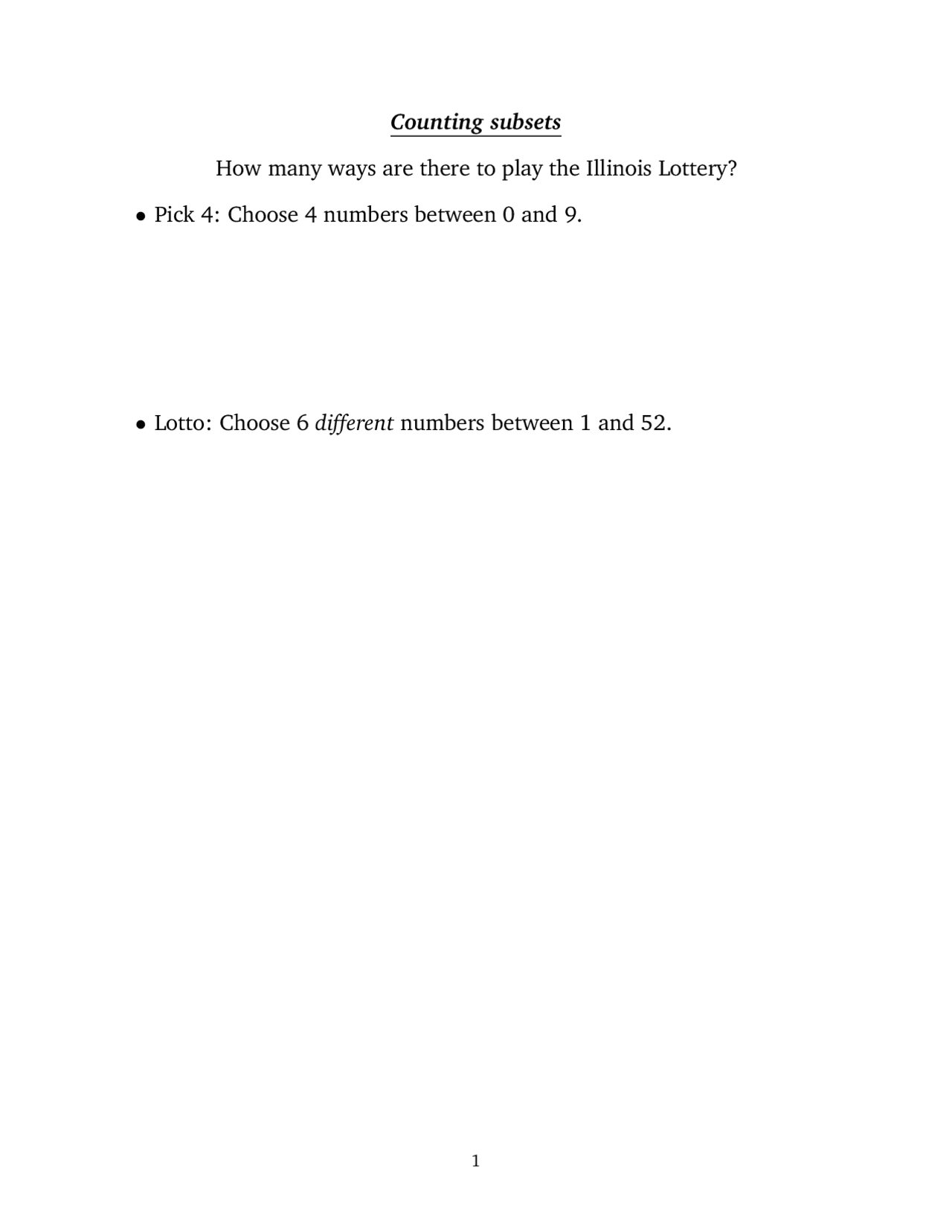 Counting Subsets, Binomial Coefficients - Discrete Structures | CS 173 ...