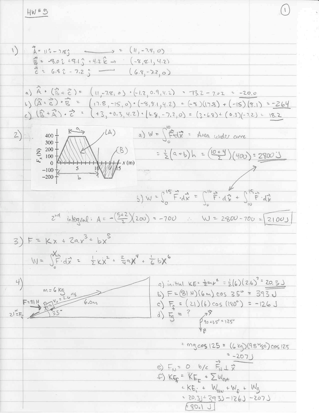 Physics Homework Help Homework 5 Solution - General Physics | PHYS 101 - Docsity