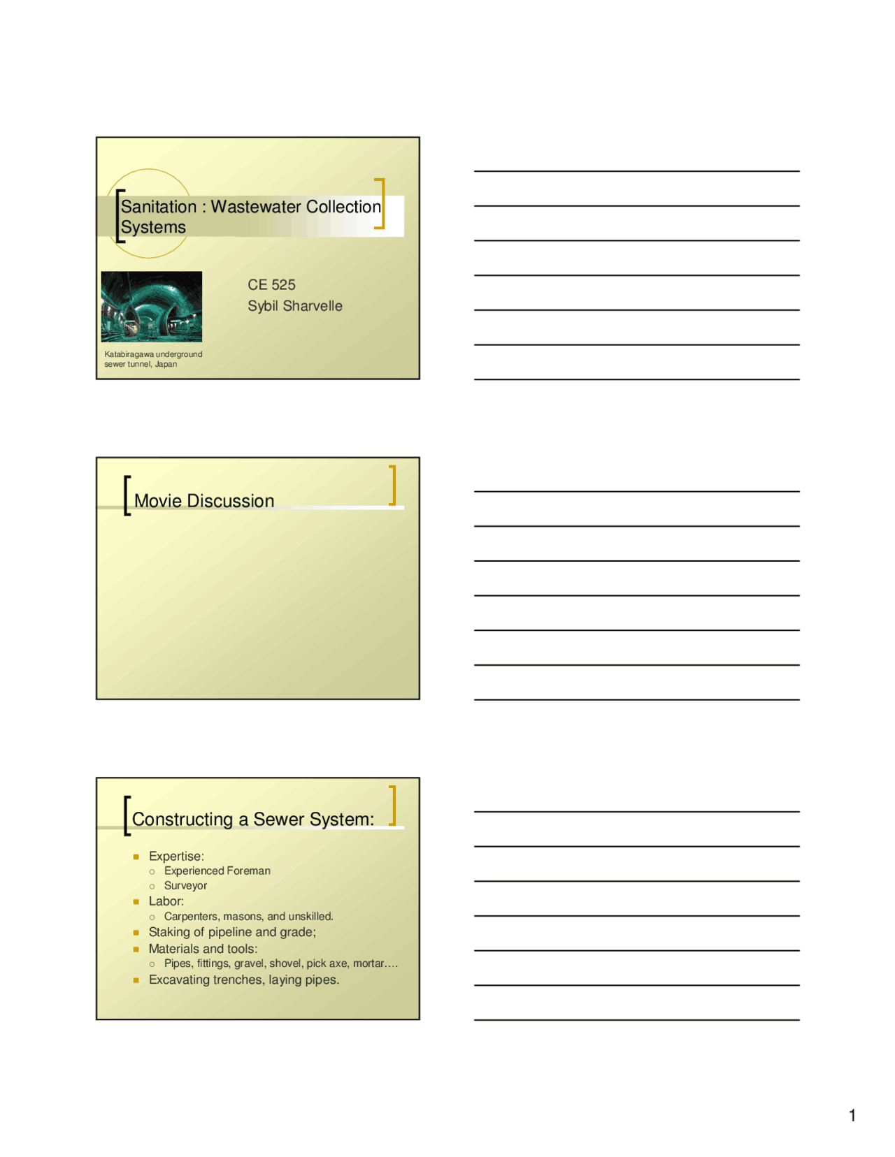 Sanitation: Wastewater Collection Systems - Lecture Slides | CIVE 525 ...