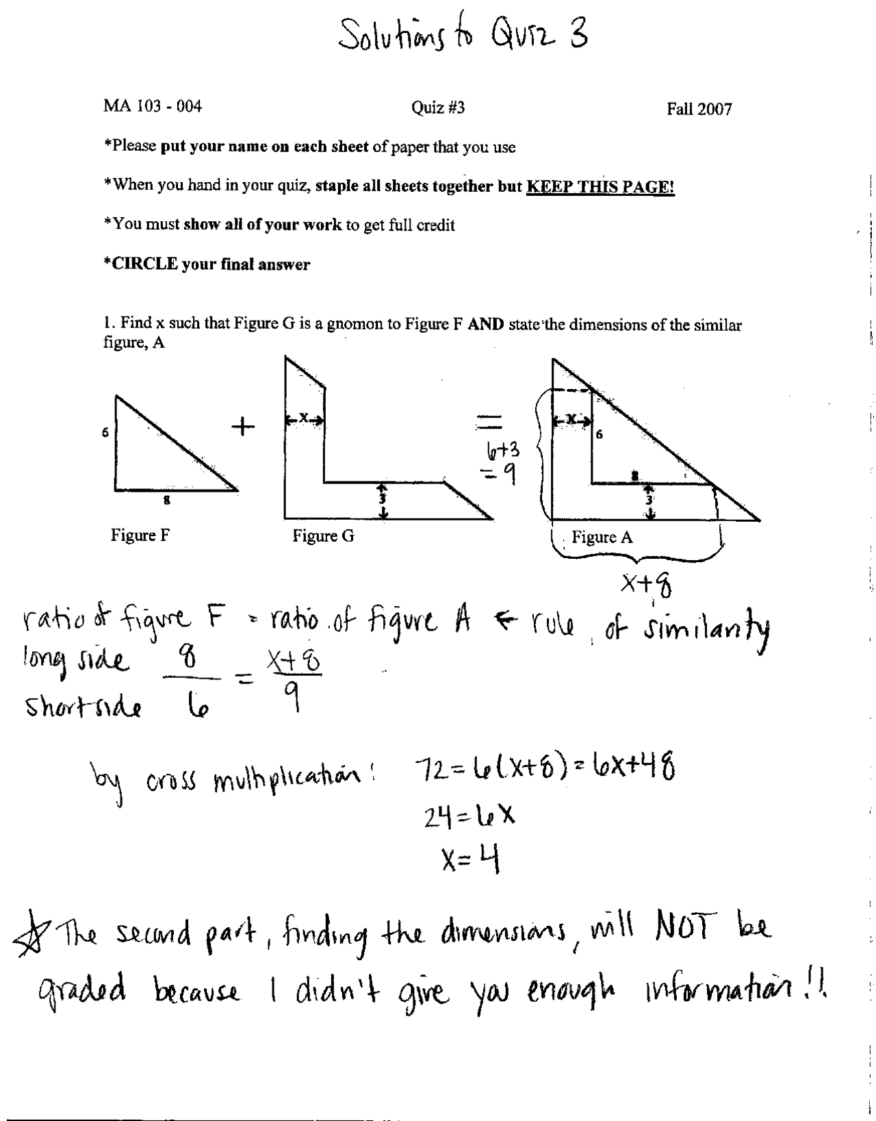 Topics in Contemporary Mathematics - Solutions for Quiz 3 | MA 103 ...