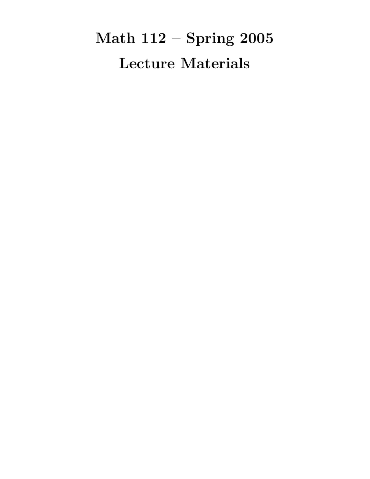 Lecture Materials - Business and Economic Calculus | MATH 112 | Study ...
