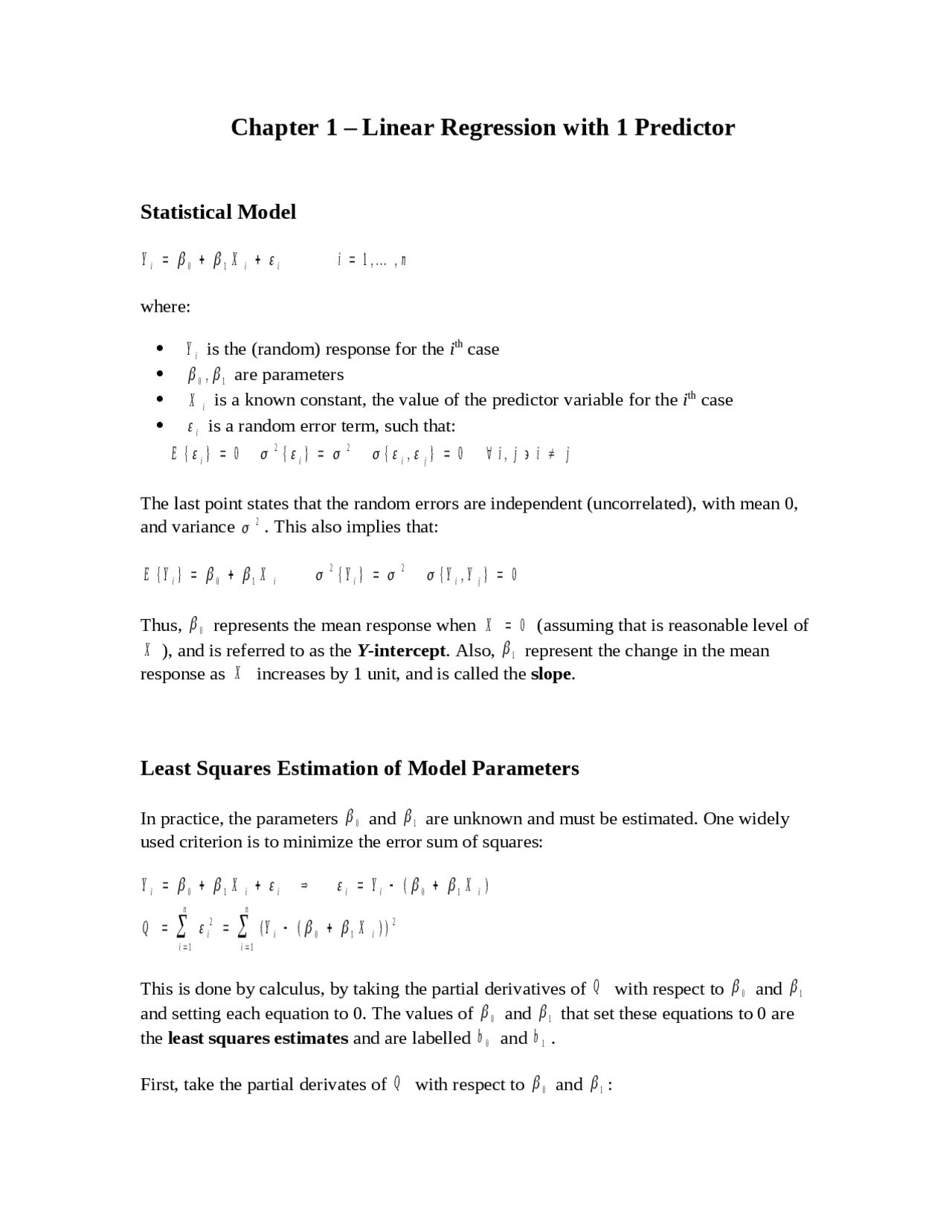 Linear Regression with 1 Predictor - Regression Analysis | STA 4210 ...
