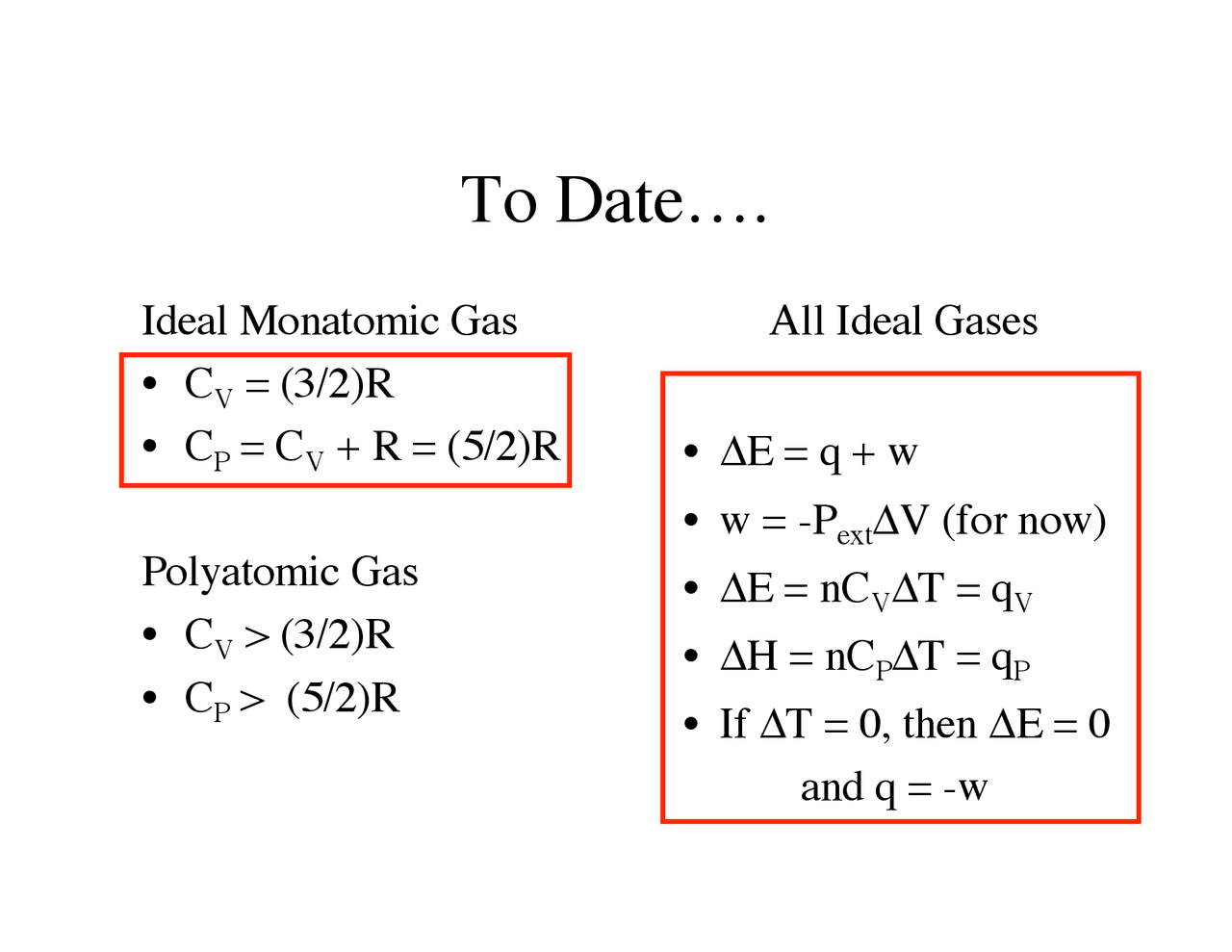 Lecture Notes On State Functions Ideal Gases General Chemistry Chem 152 Docsity