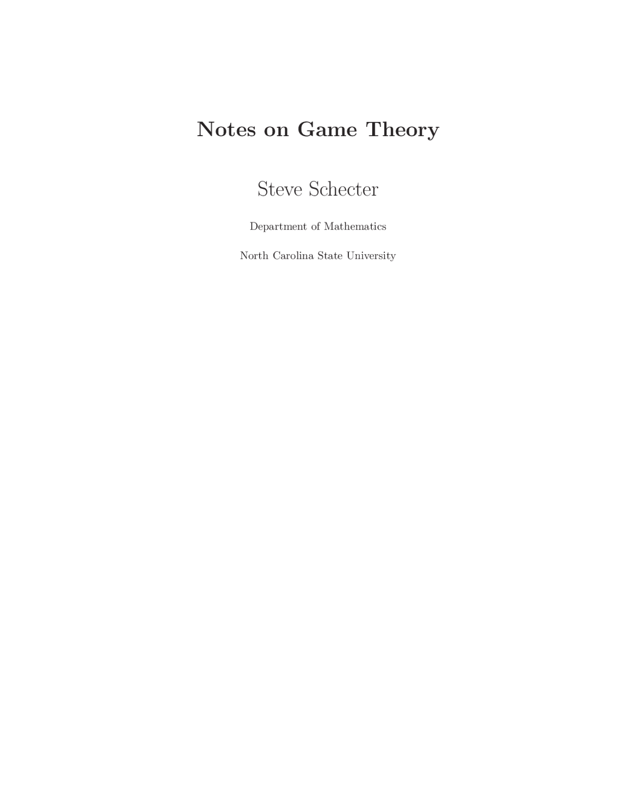 Study Materials for Game Theory | MA 440 - Docsity
