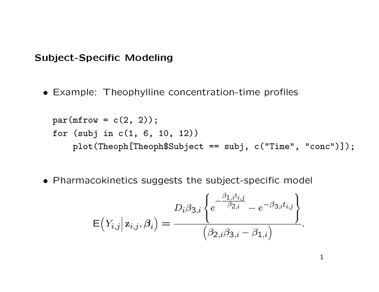 Modeling Subject Subject Specific Modeling - Lecture Notes | ST 762 - Docsity